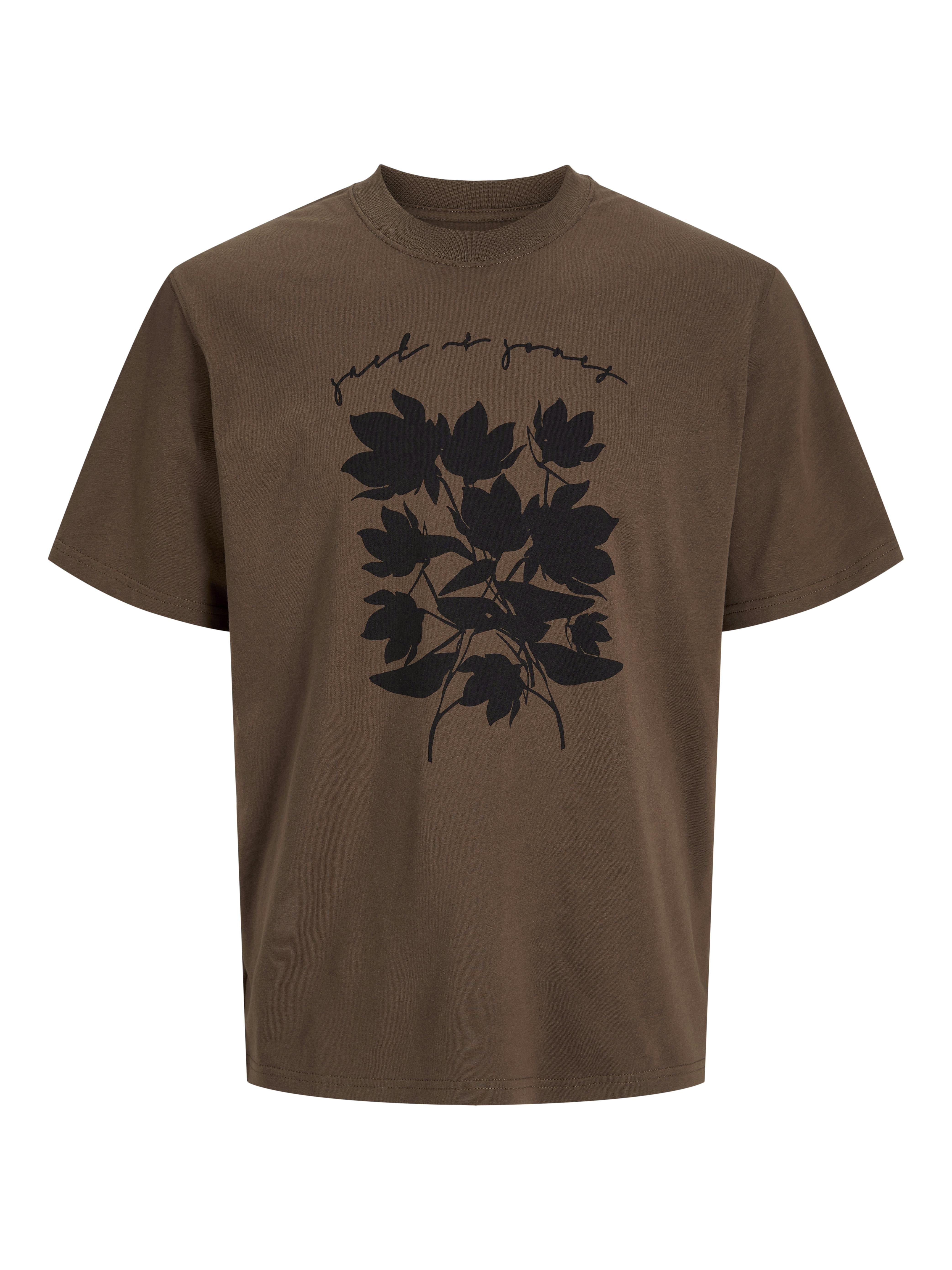 Jack & Jones t-shirt marone con fiori