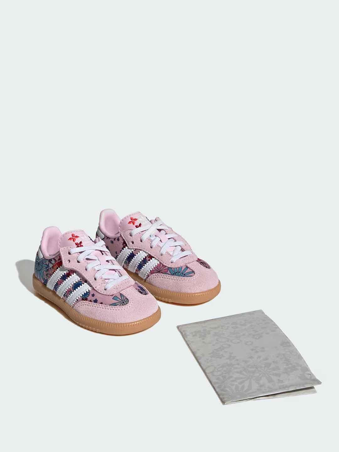 Adidas Samba OG sneakers kids rosa con fiori