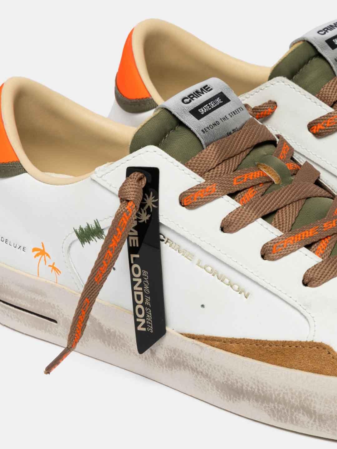 Crime SK8 Deluxe sneakers bianco e arancio