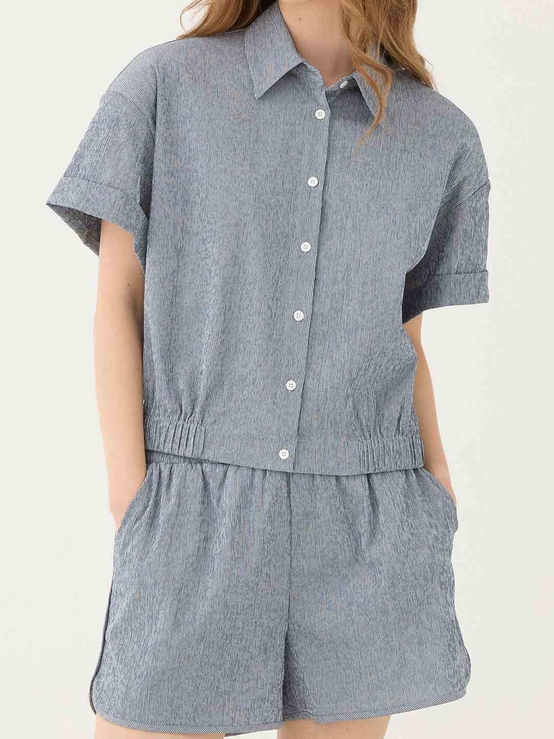 Eleh camicia blu a righe