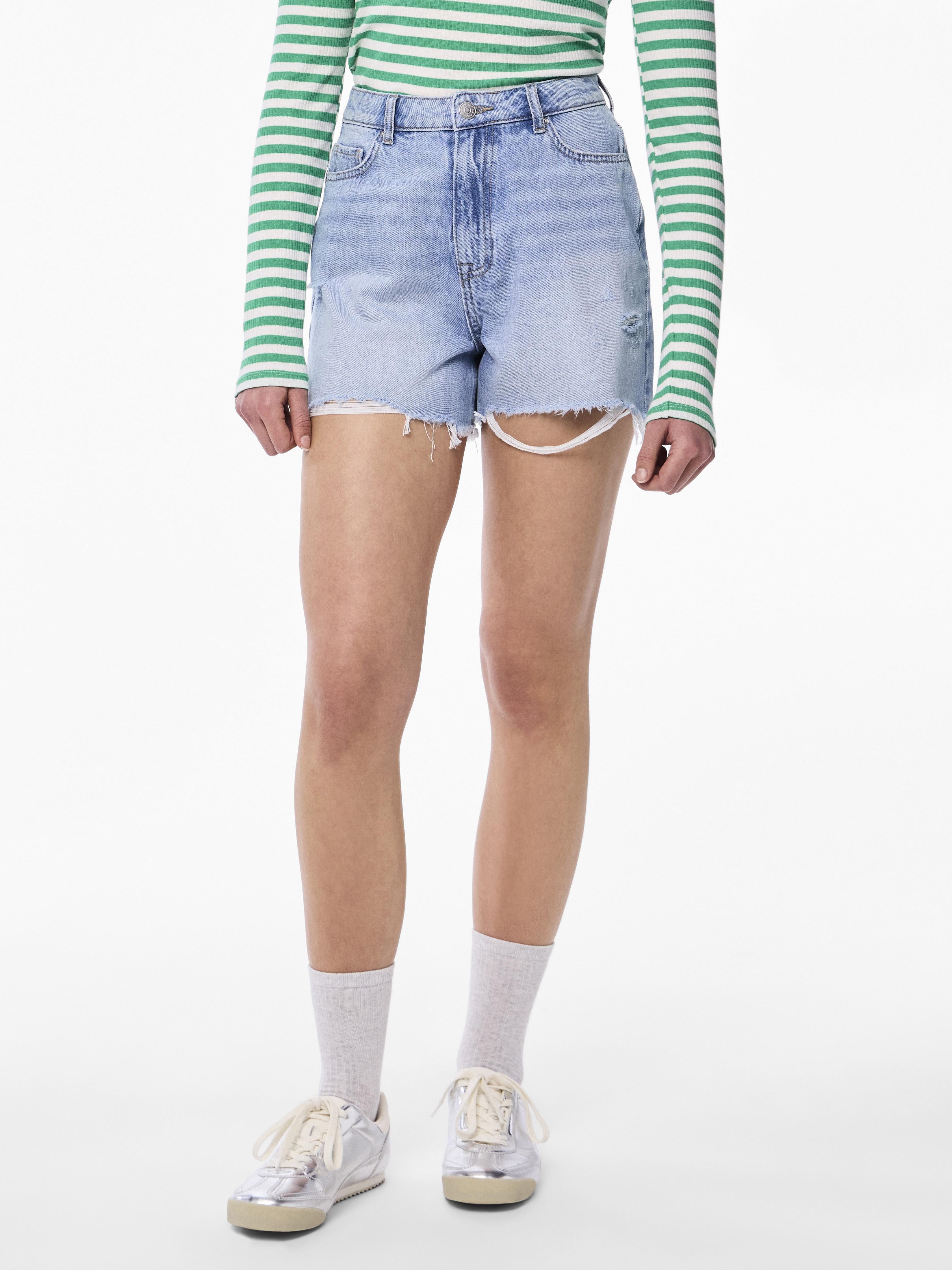 Pieces shorts in jeans chiaro