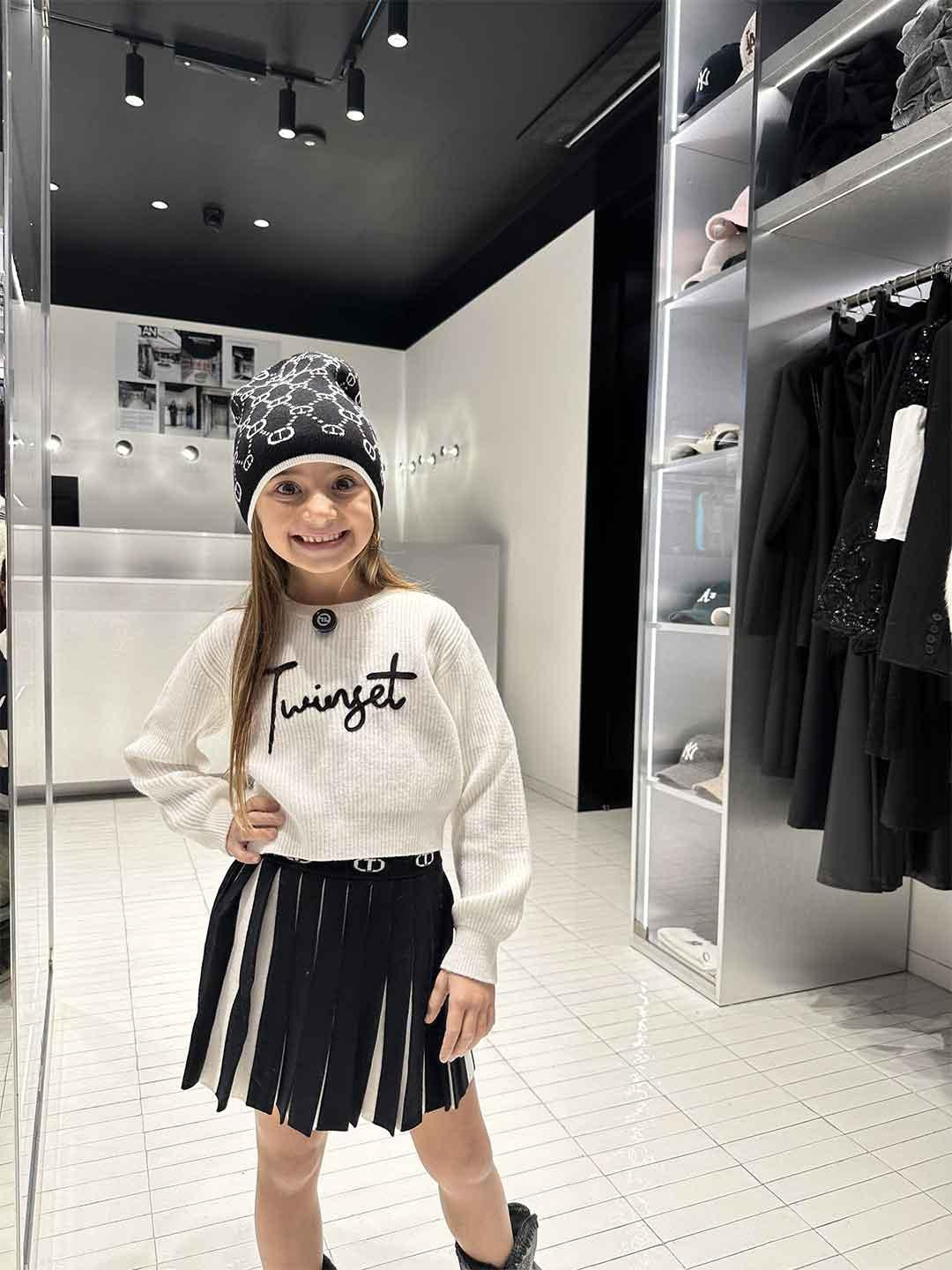 Twinset cappello kids nero logo all-over