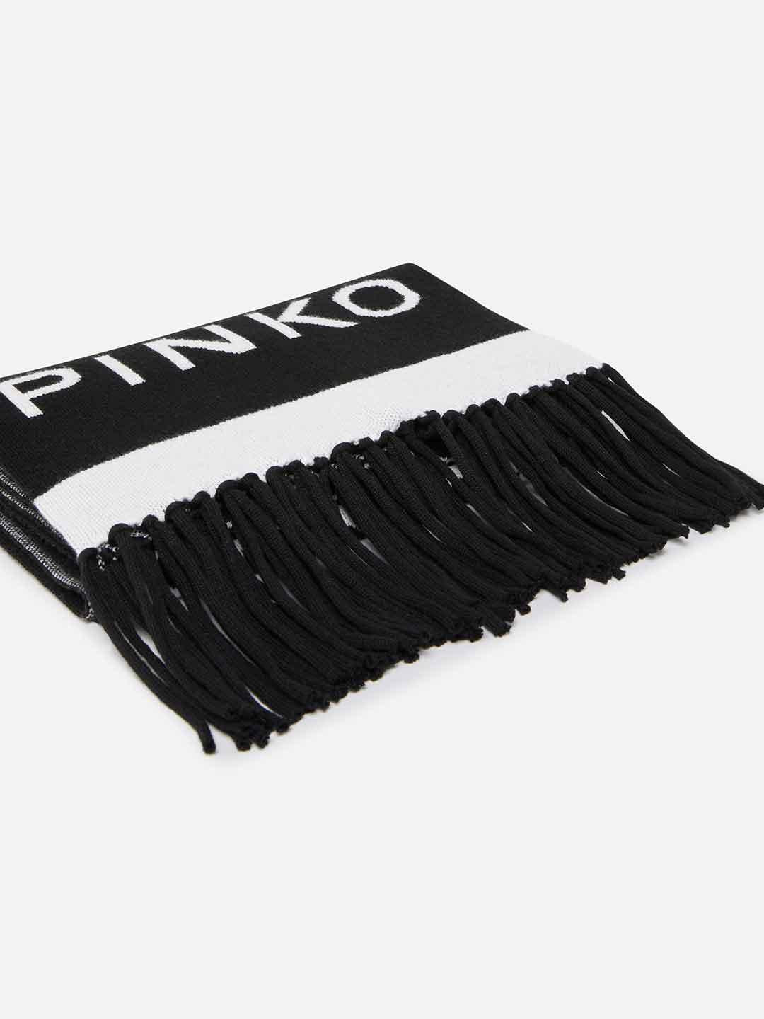 Pinko sciarpa nero con logo