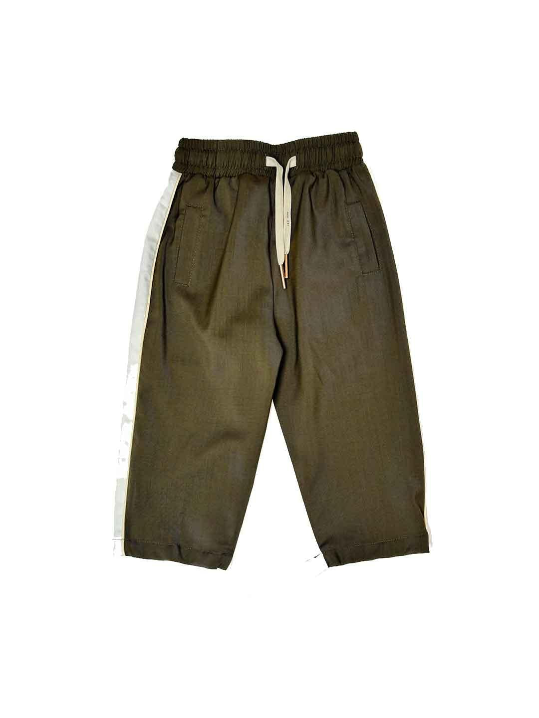 Yes London pantaloni kids verde e bianco
