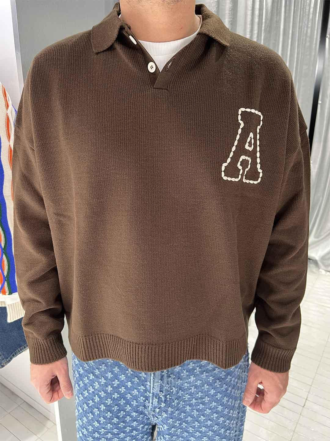 All or Nothing polo marrone con ricamo