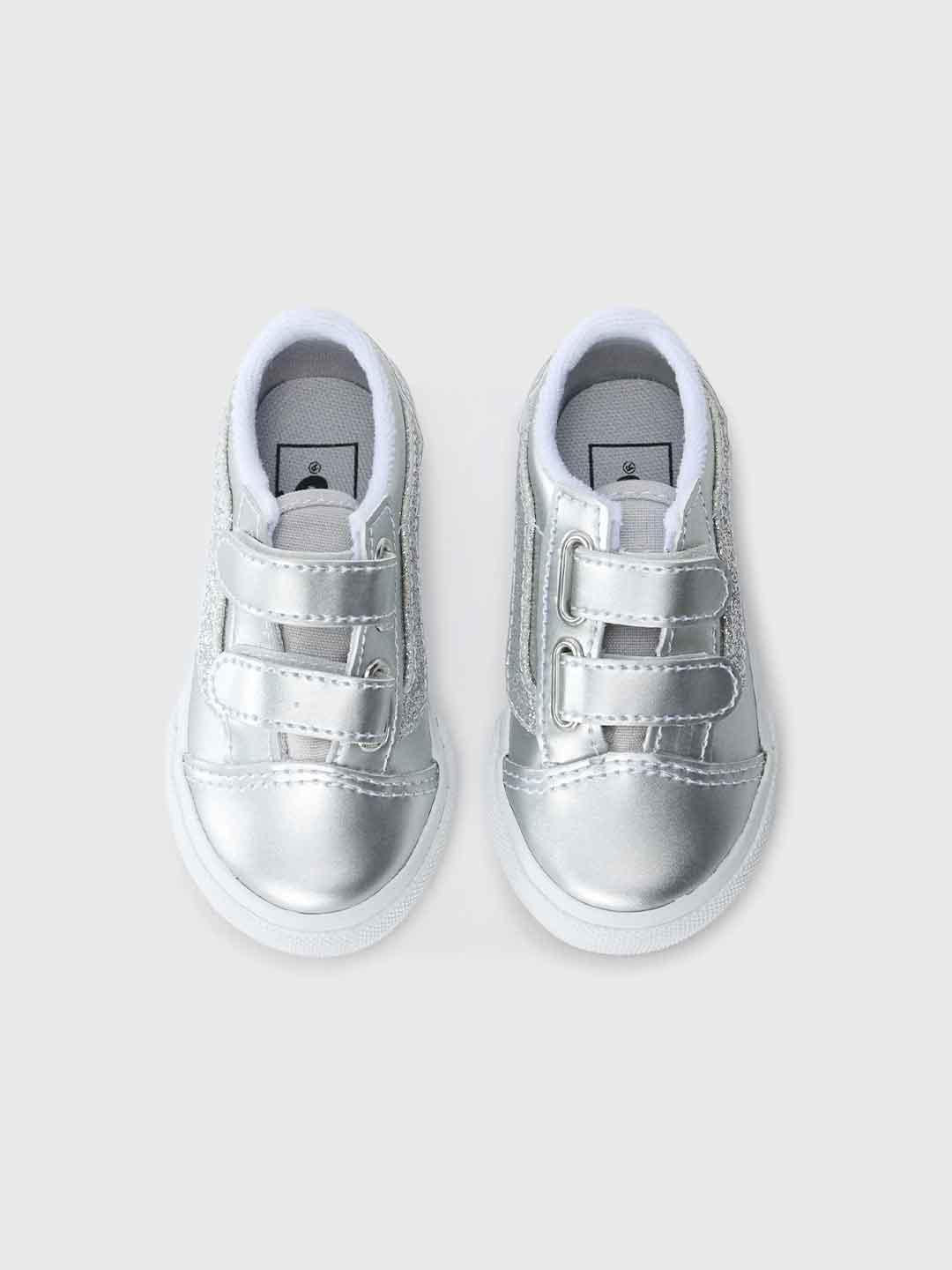 Vans Old Skool V sneakers kids argento con glitter