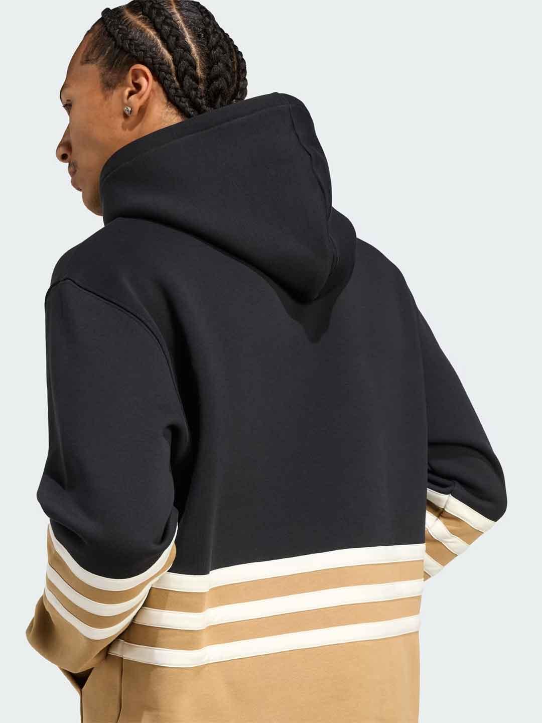 Adidas felpa nero con logo beige