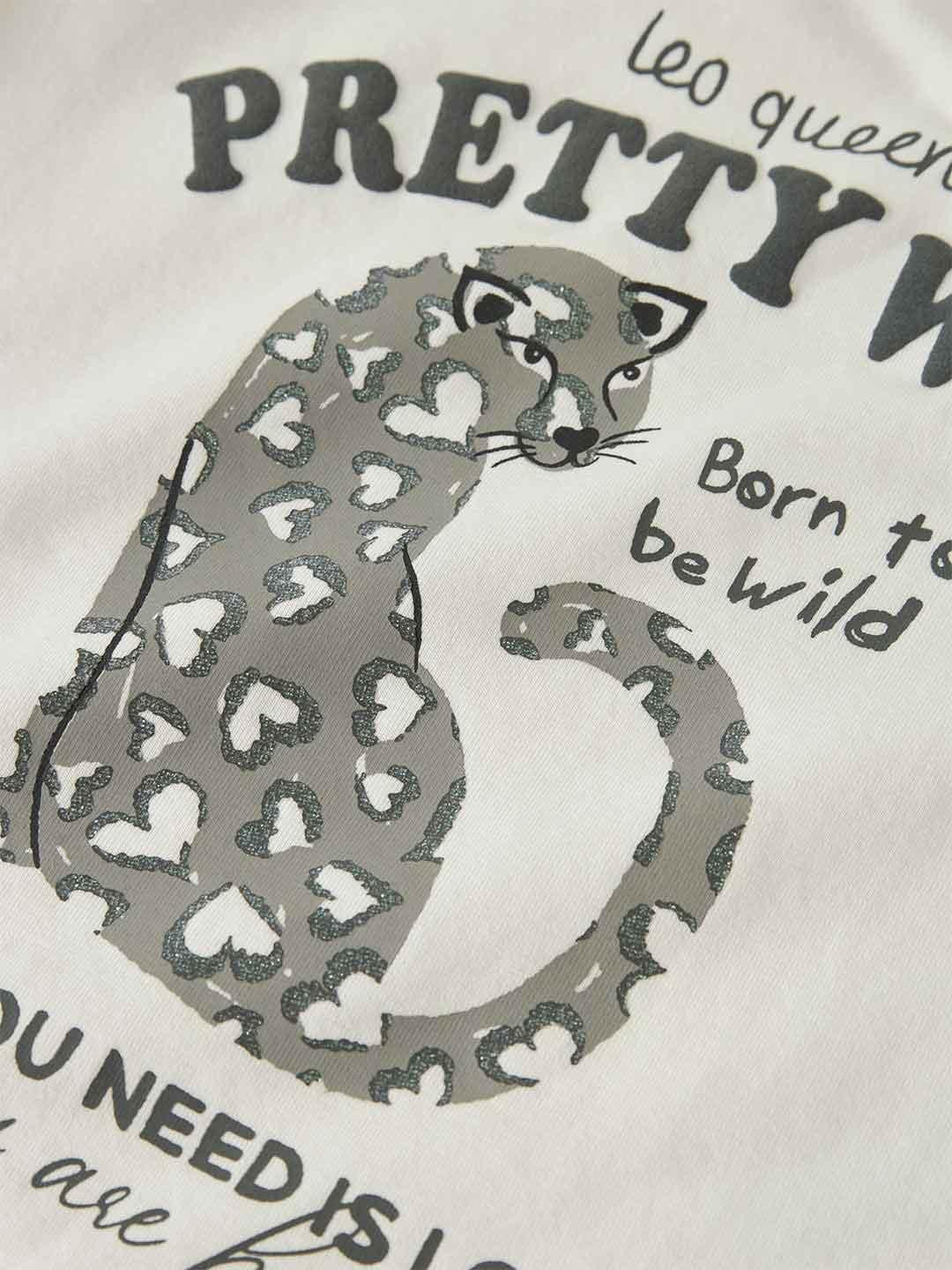 Name It t-shirt kids bianco stampa pretty wild