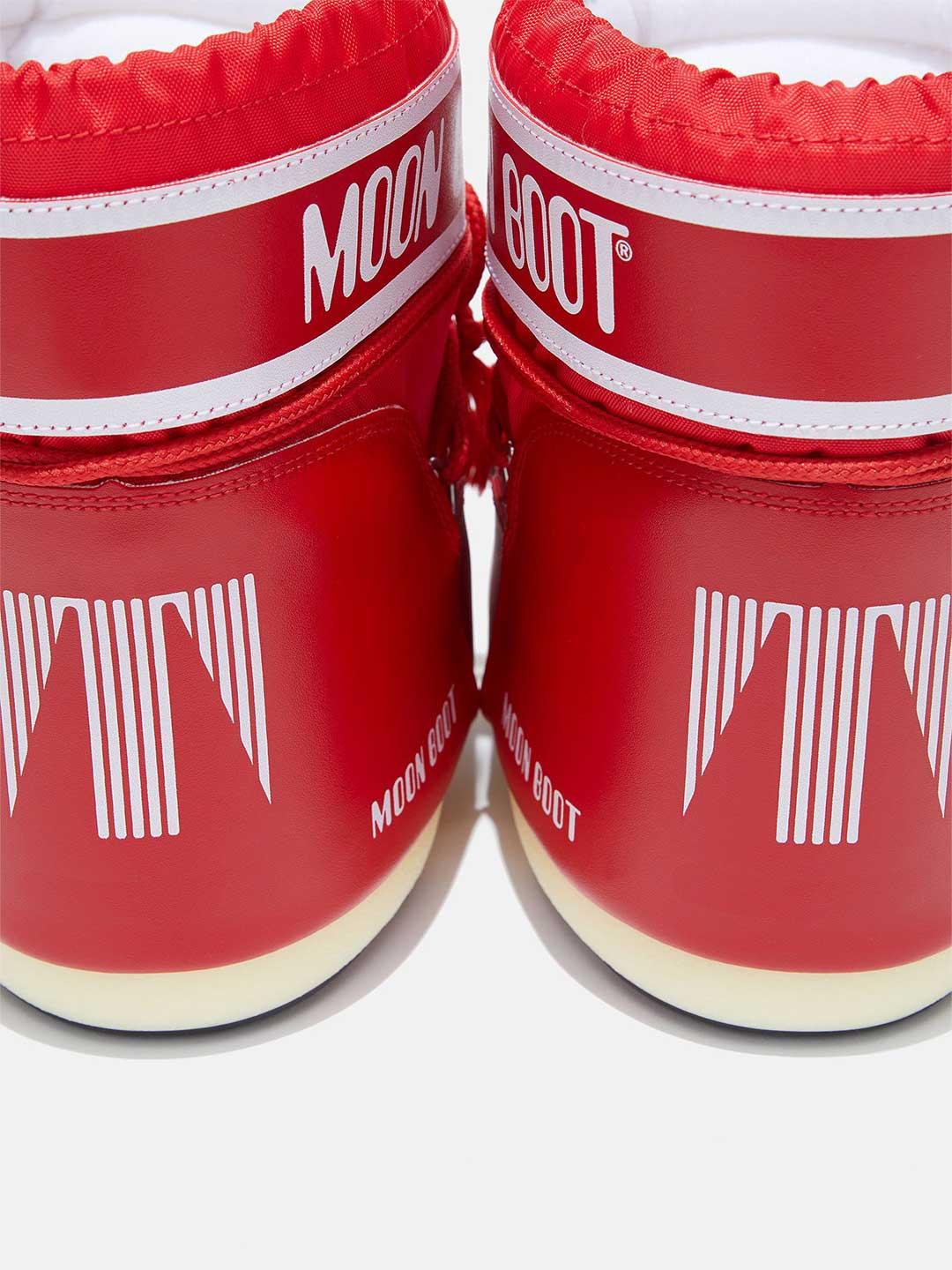 Moon Boot Icon Low stivali kids rosso basso in Nylon