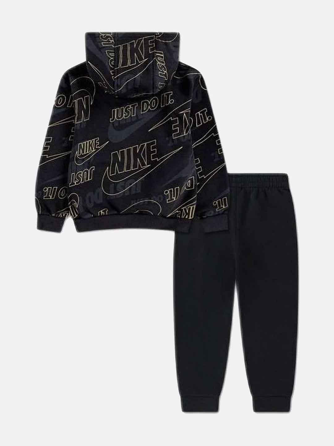 Nike coordinato kids nero multilogo