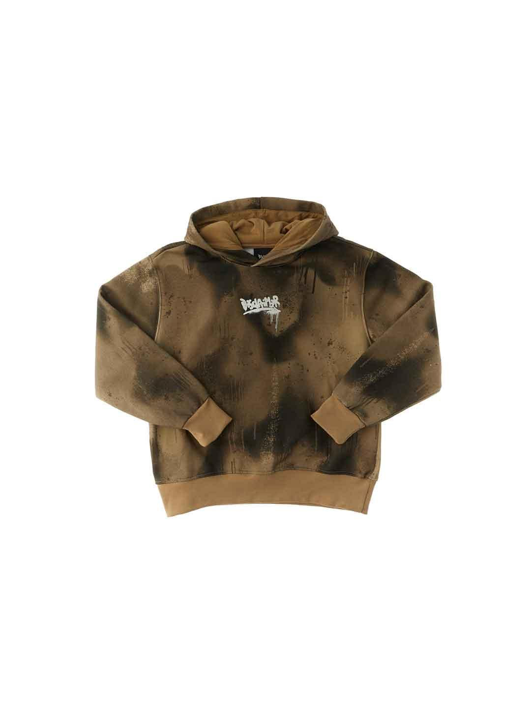 Disclaimer felpa kids marrone con cappuccio