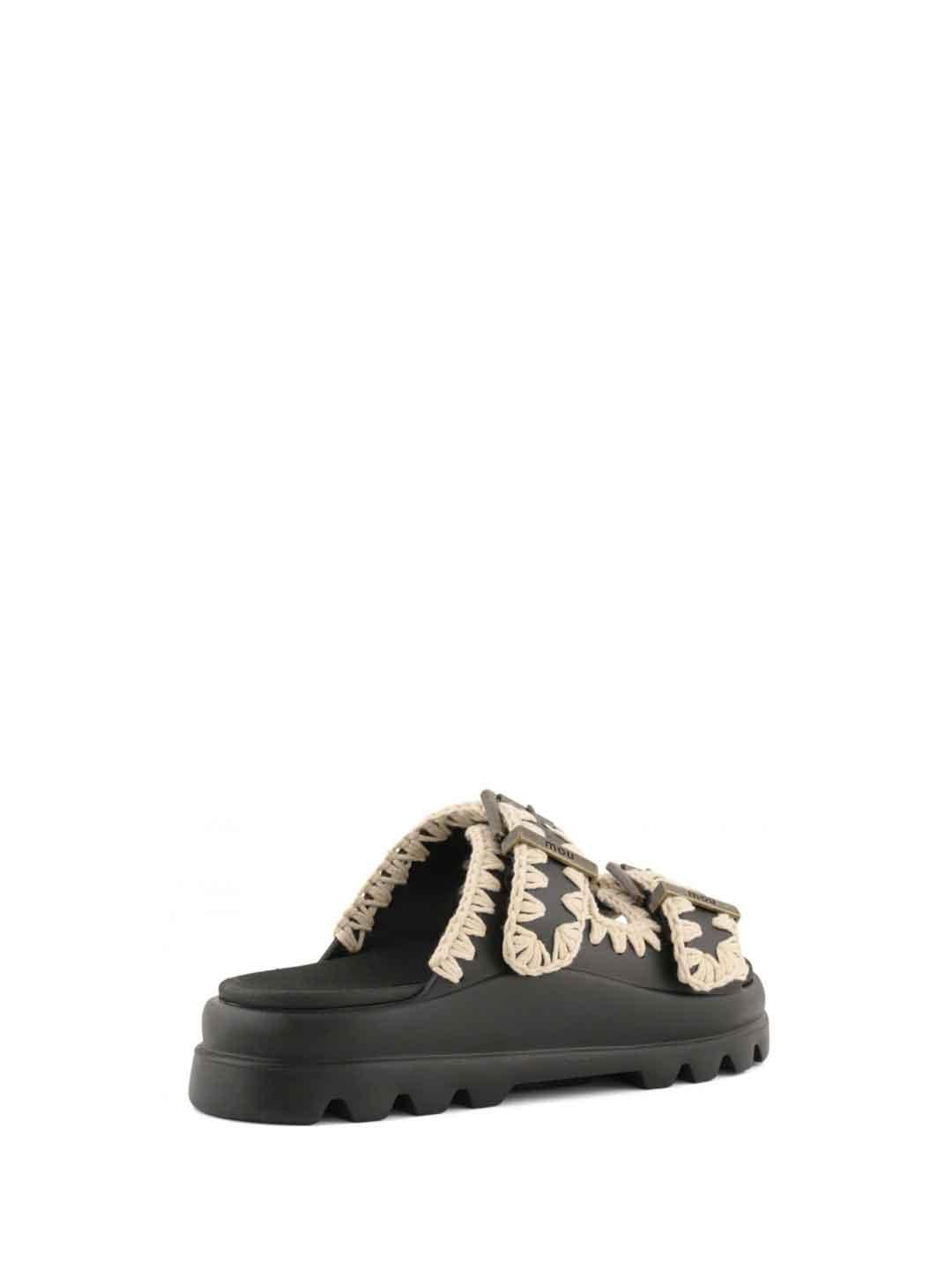 Mou Eva Slide Two Buckles sandali nero