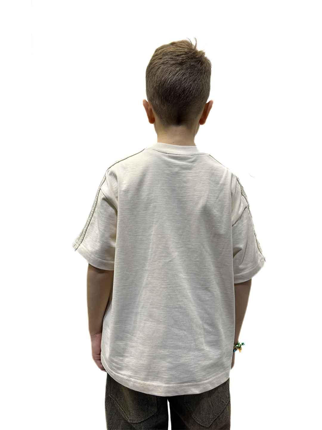 Yes London t-shirt kids panna con bande intrecciate