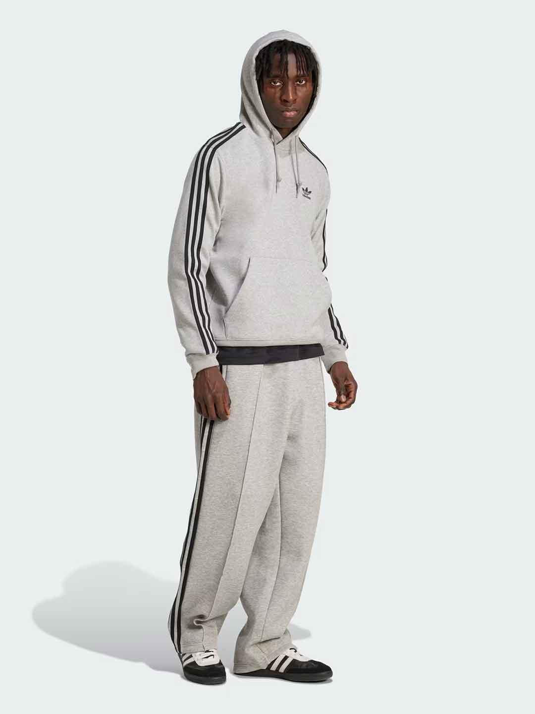 Adidas felpa grigio con cappuccio