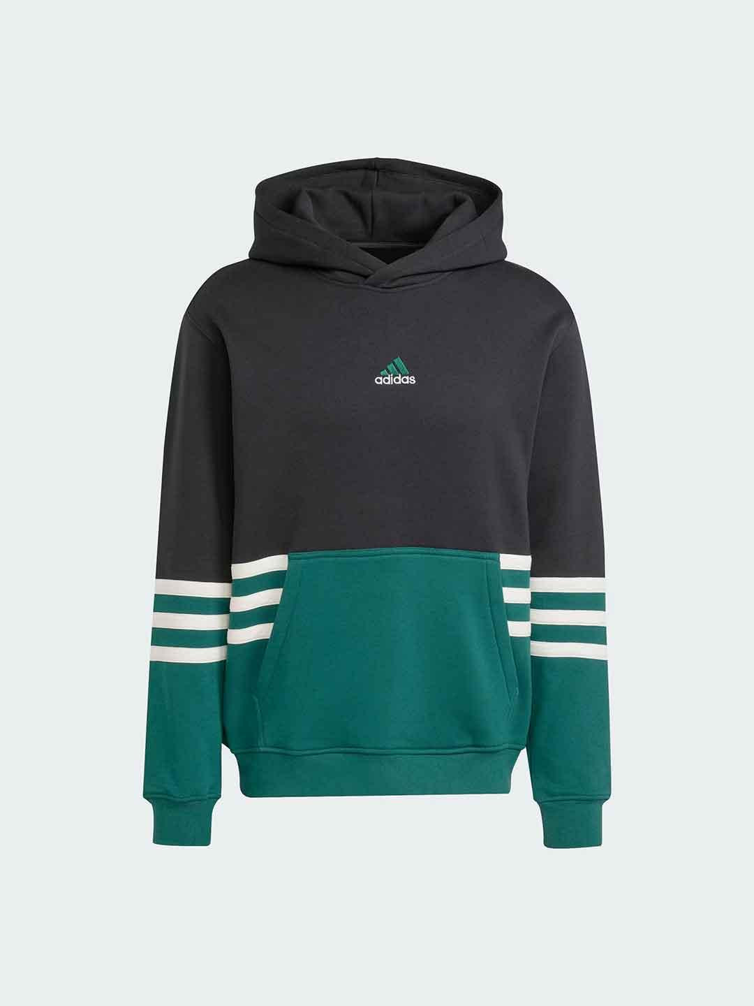 Adidas felpa nero con logo verde