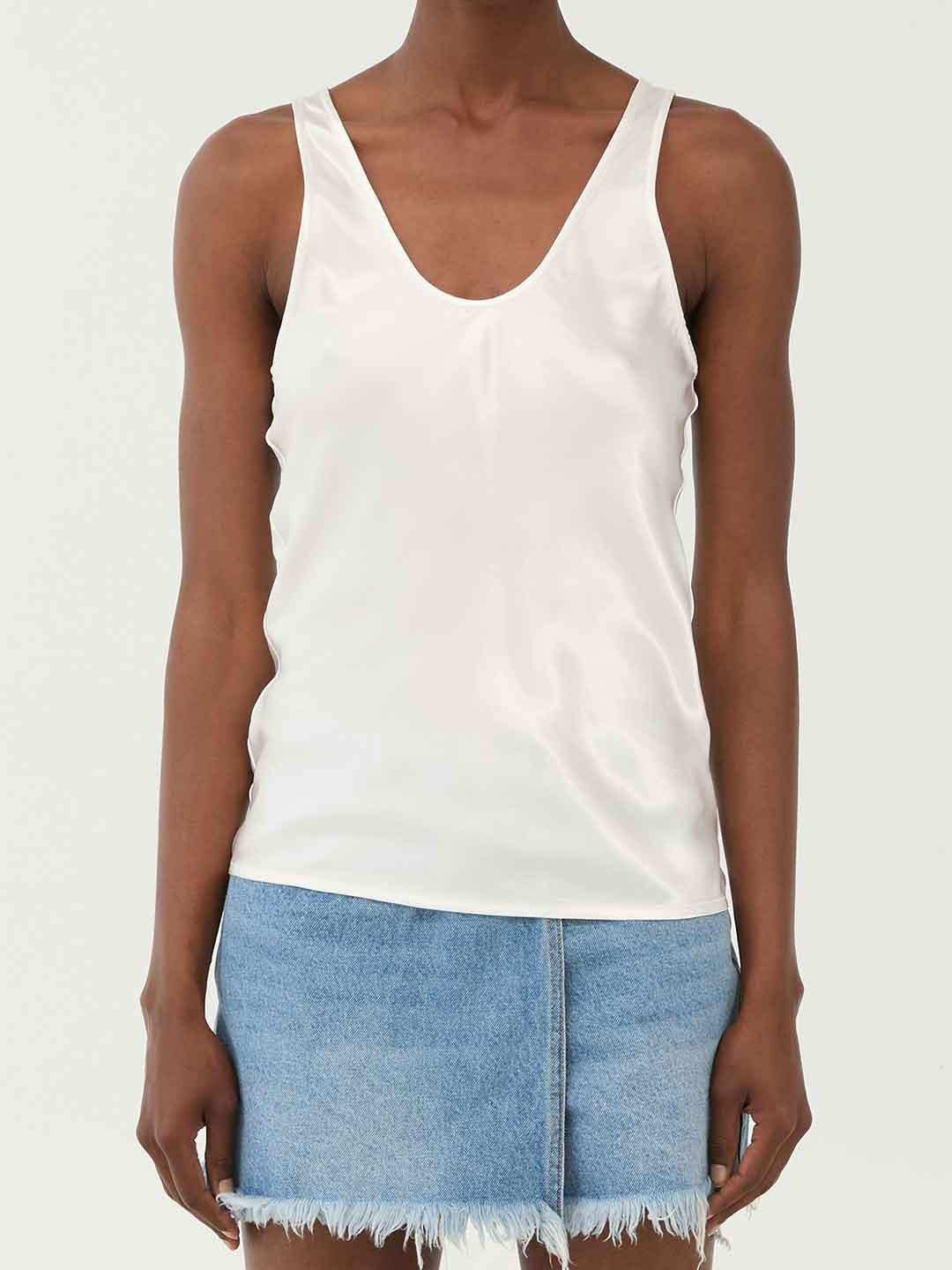 Eleh top bianco in raso