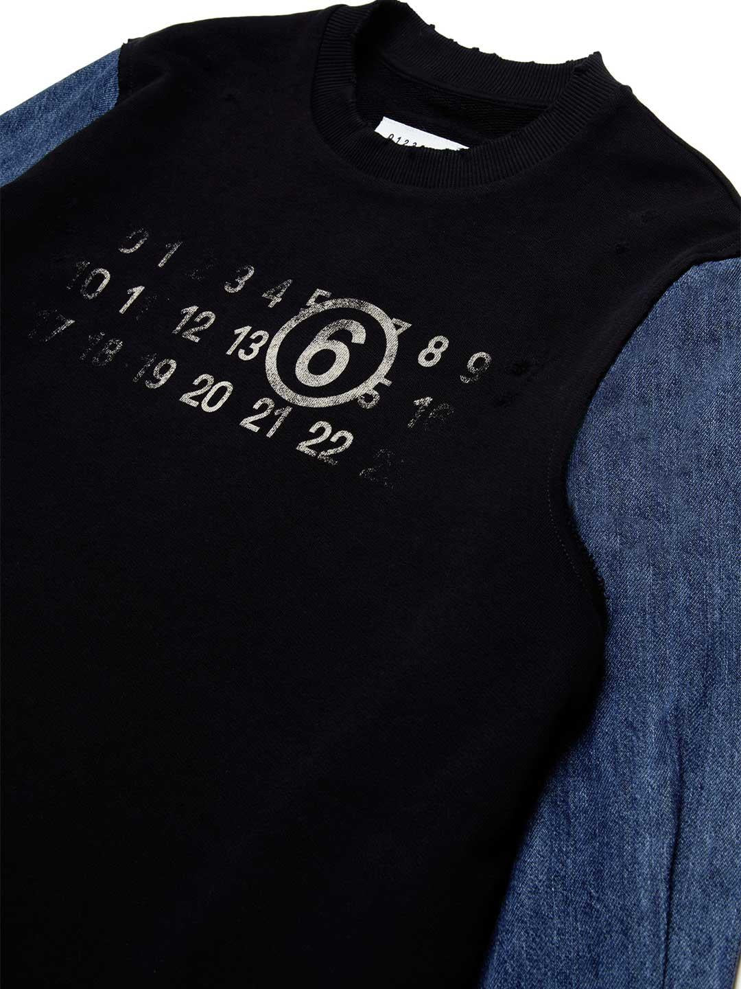 Maison Margiela abito kids nero e jeans