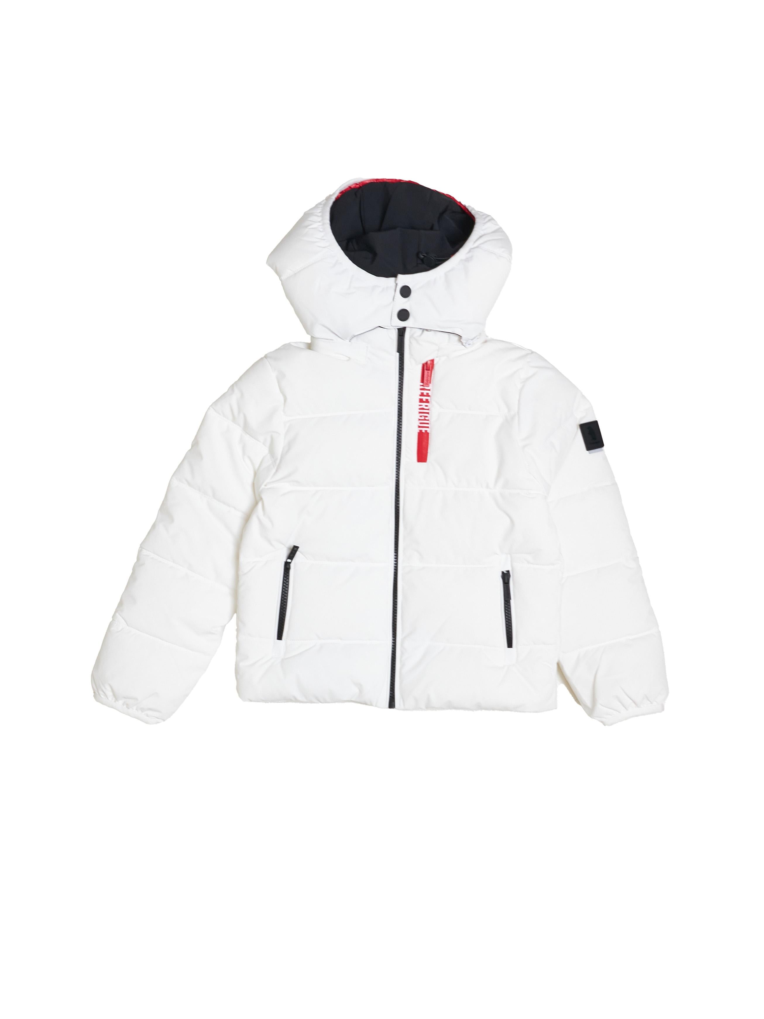 Refrigue piumino kids bianco con cappuccio