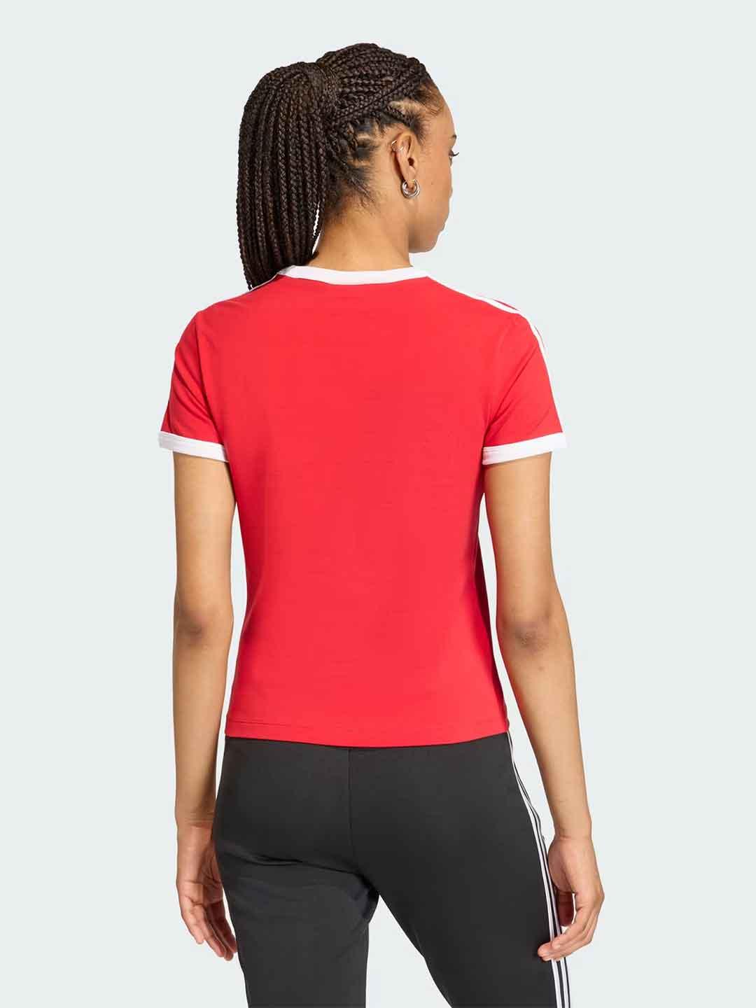 Adidas 3 Stripes t-shirt rosso