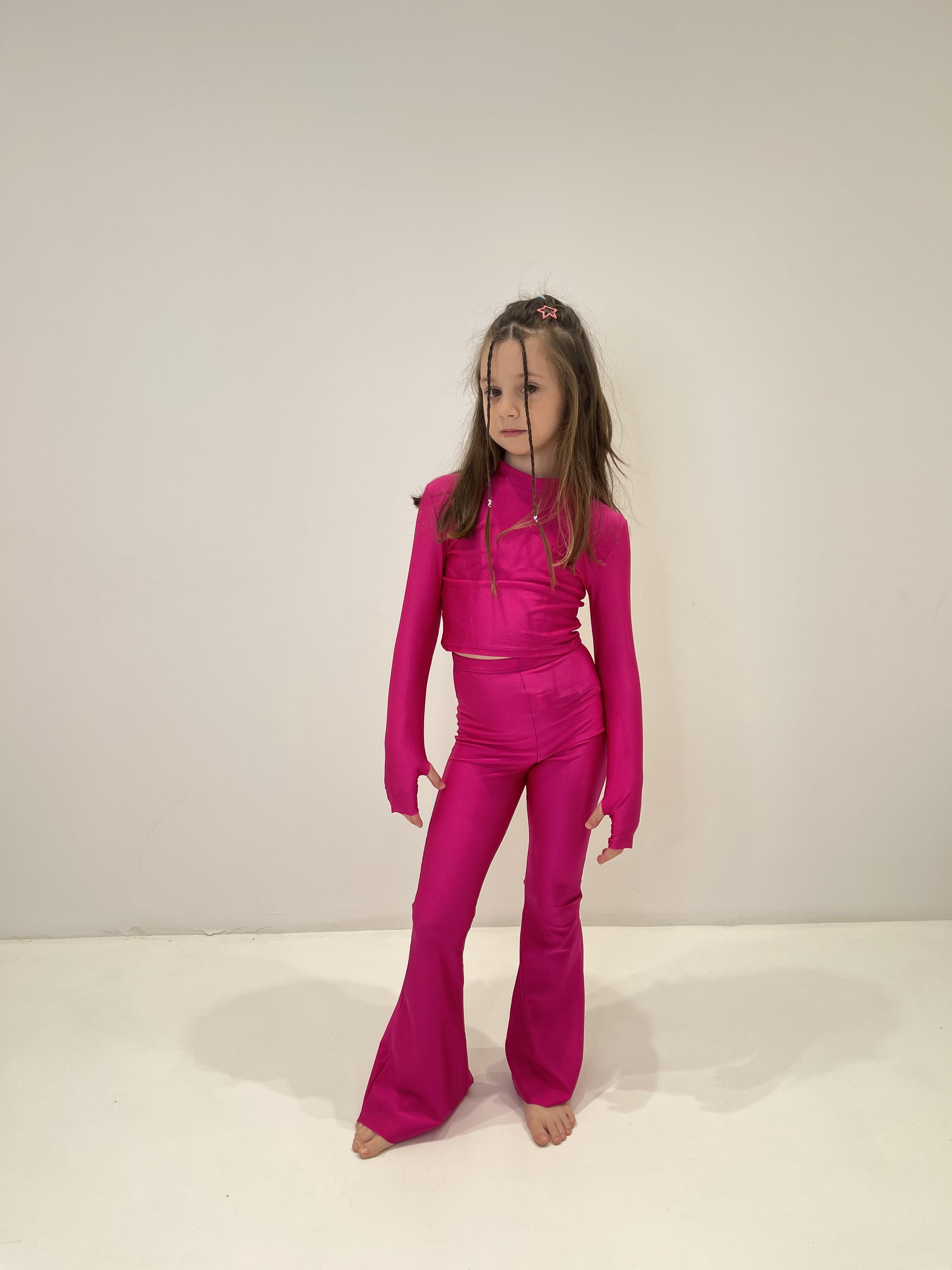 Island Coco t-shirt kids fucsia manica a guanto