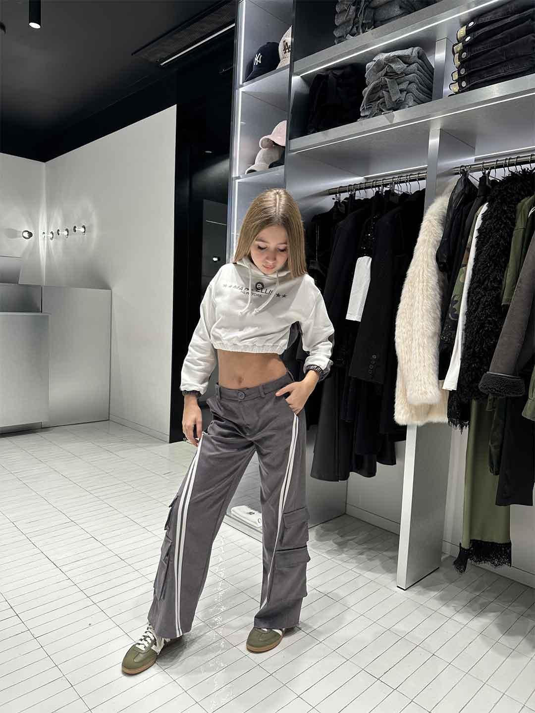 Marc Ellis felpa kids bianco crop