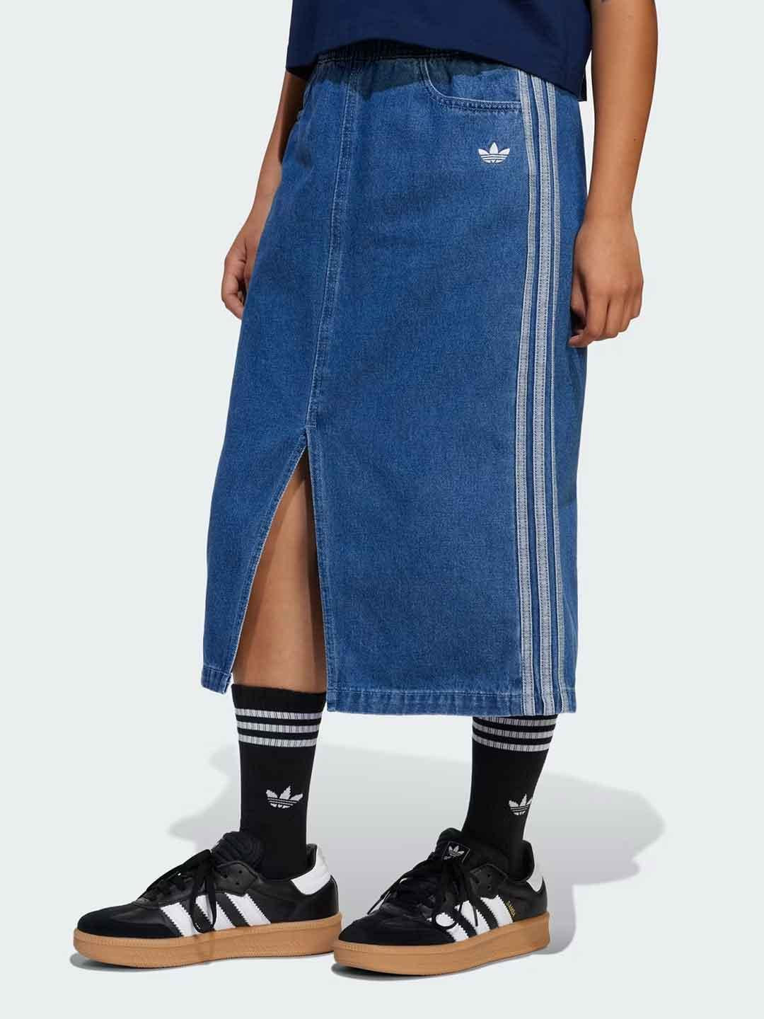 Adidas gonna kids in jeans lunga con spacco