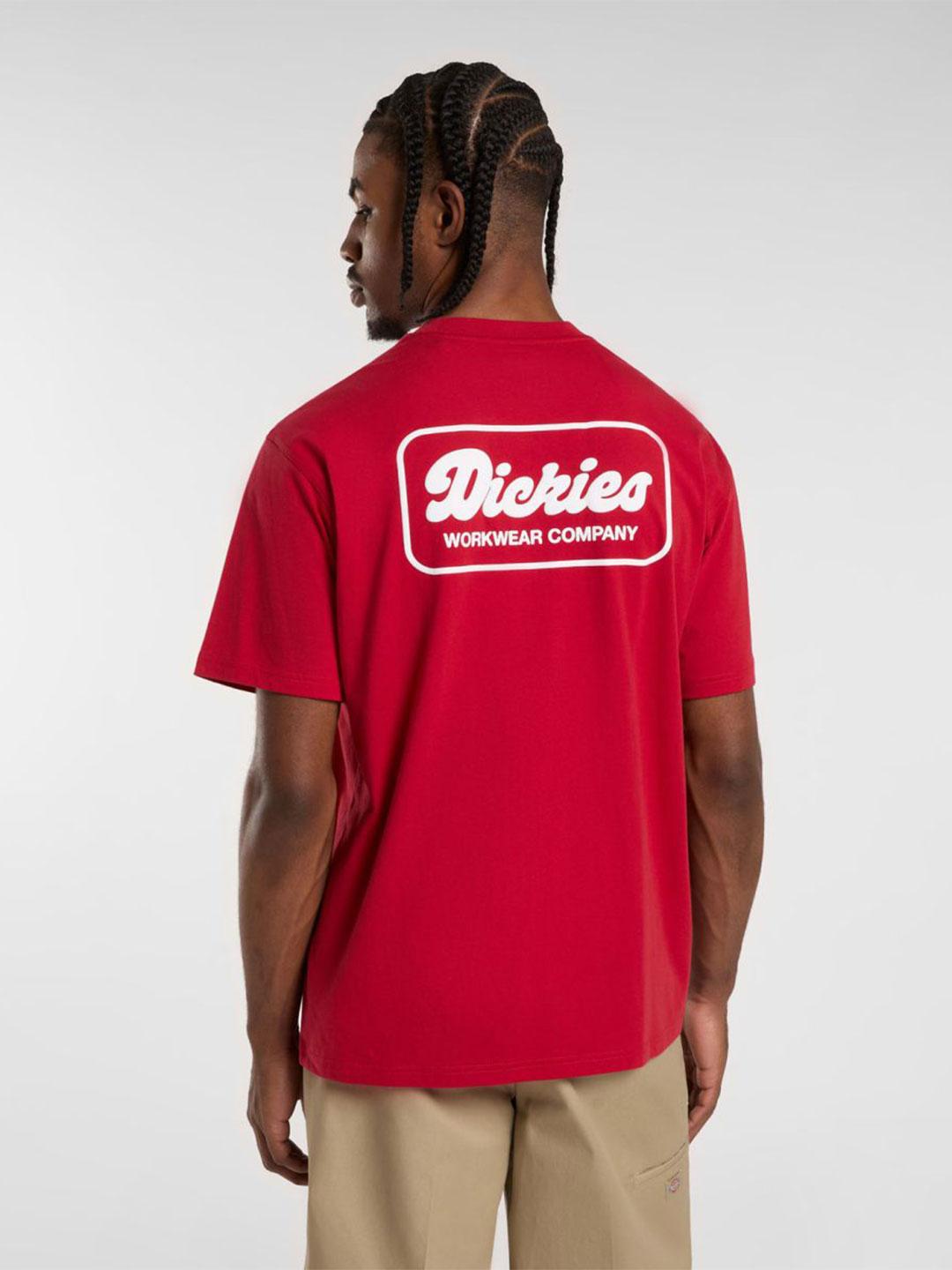 Dickies Lewistown t-shirt rosso logo bianco