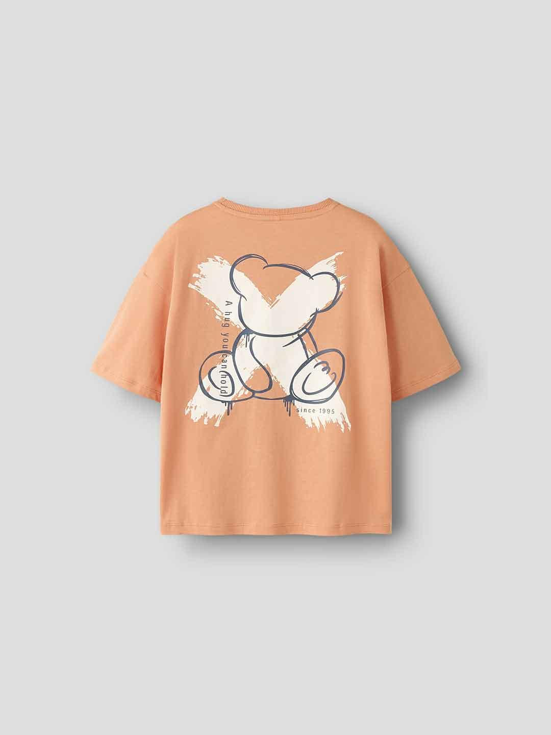 Name It t-shirt kids arancio con stampa orsetto