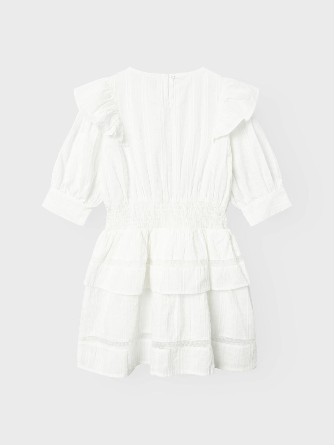 Name It abito kids bianco con volant sulle spalle