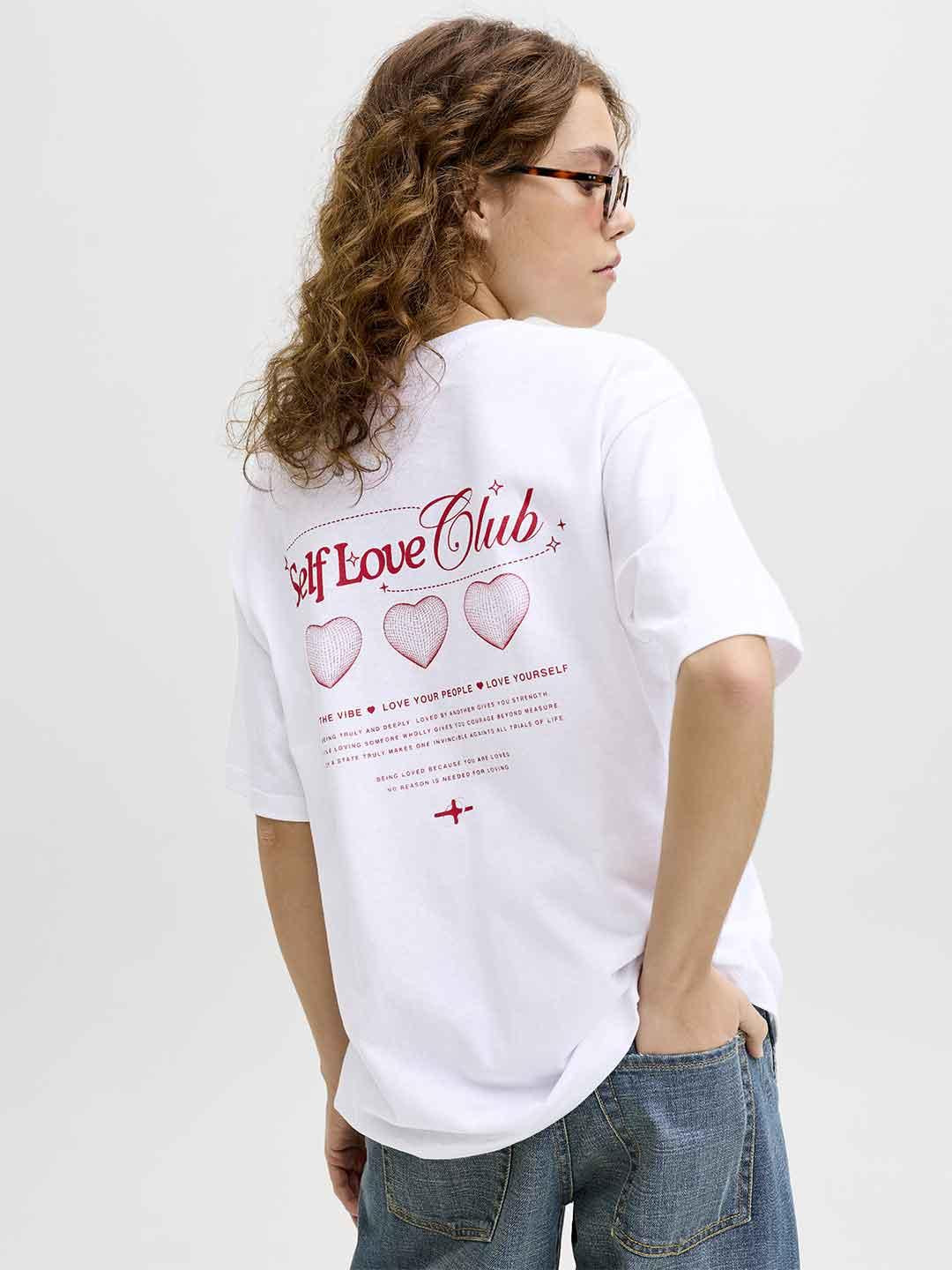 JJXX t-shirt bianco grafica love