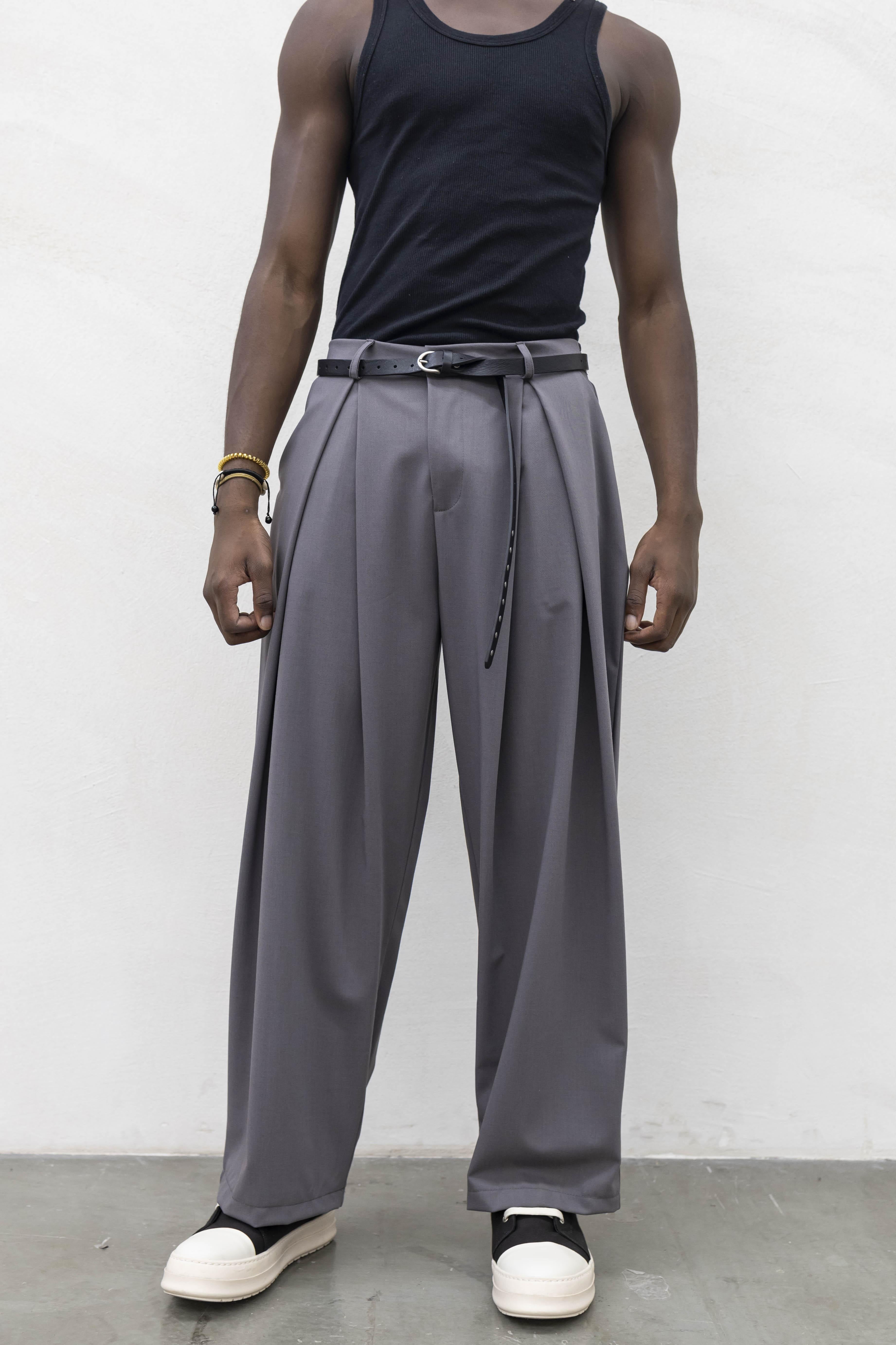 Tokyo pantaloni grigio con super pences