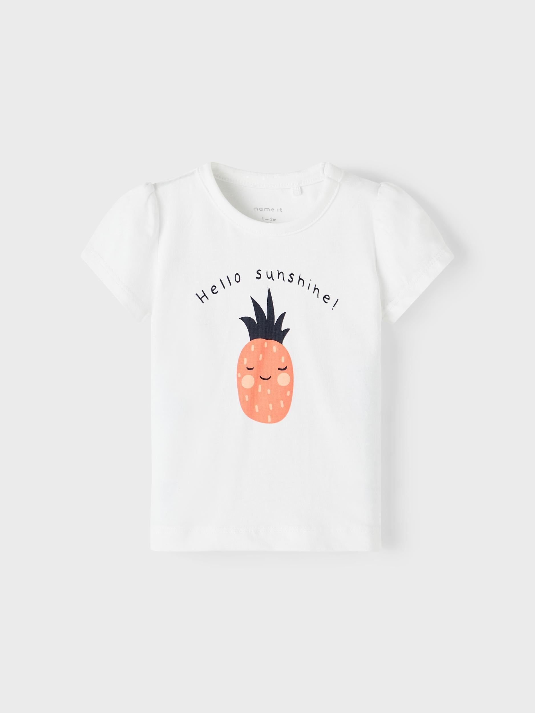 Name It t shirt bianca con stampa neonati
