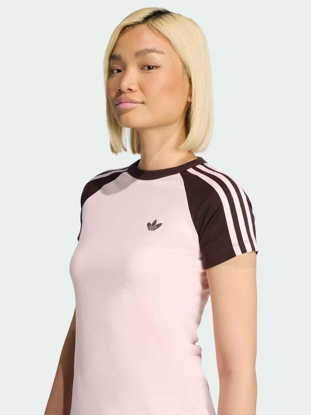 Adidas t-shirt rosa e marrone