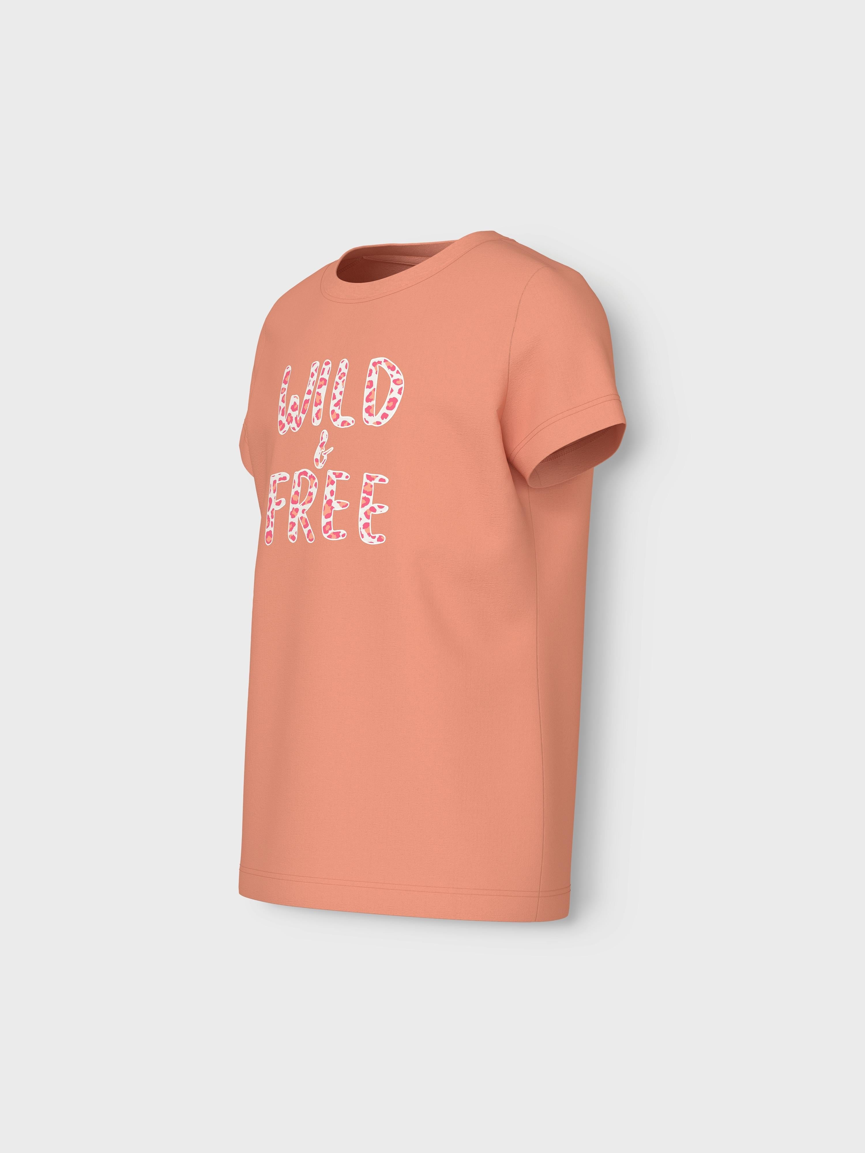 Name It t-shirt kids arancio wild & free<BR/>