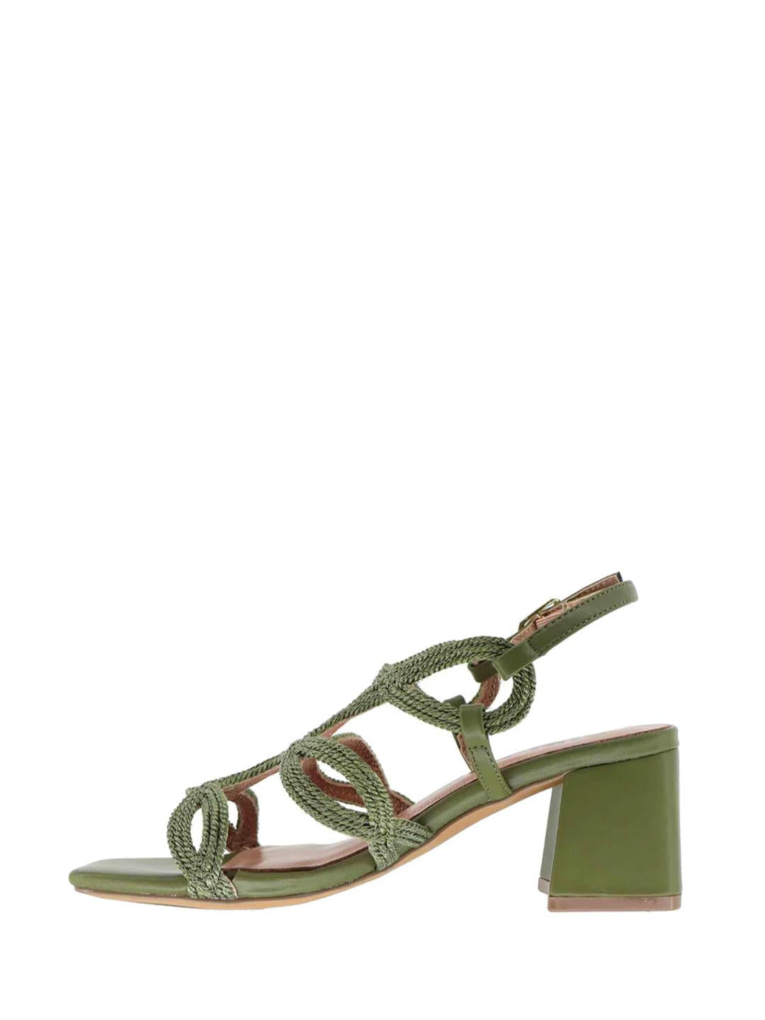 Bibi Lou Jane sandali verde in corda