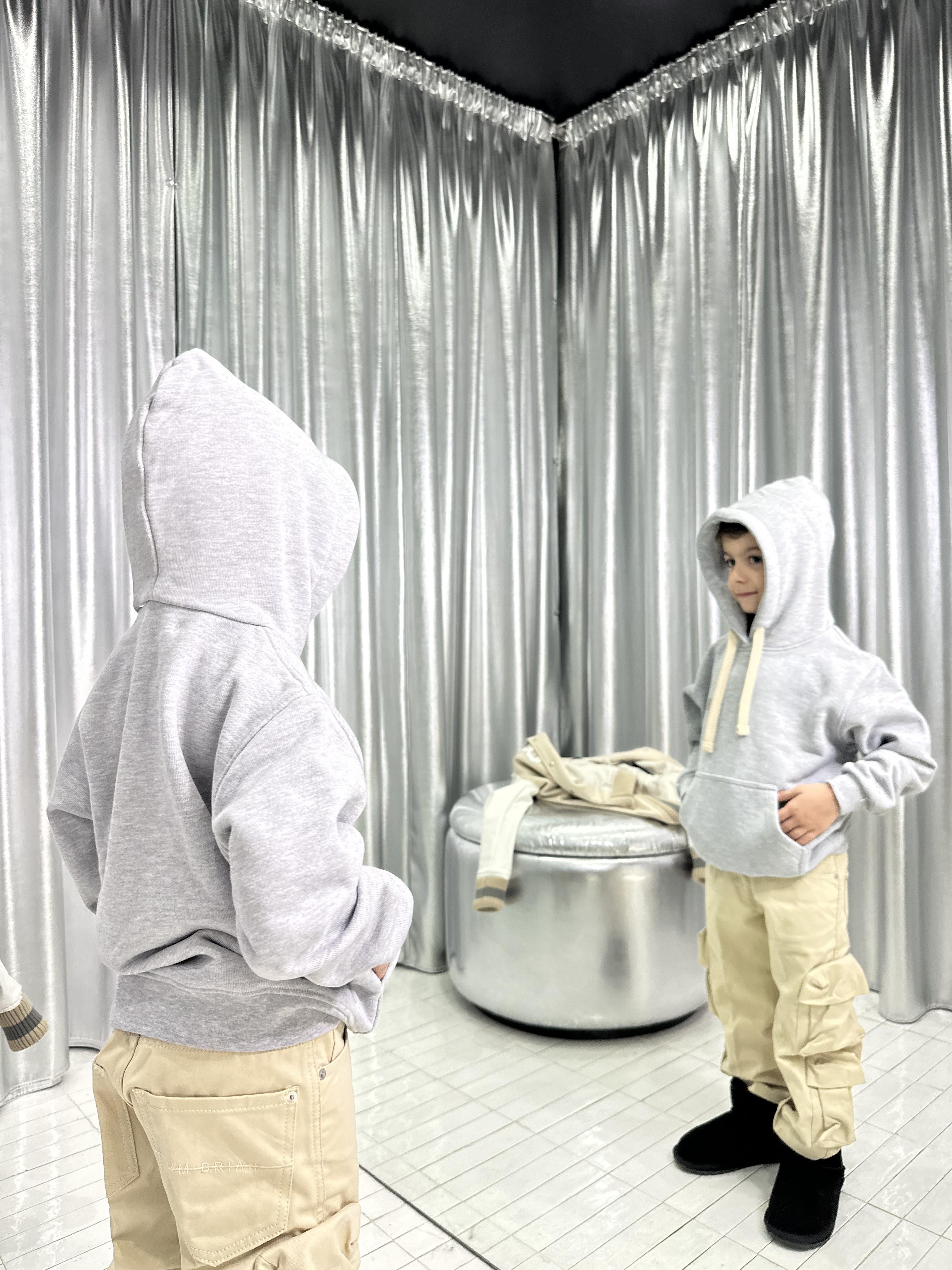I'm Brian felpa kids grigio con cappuccio