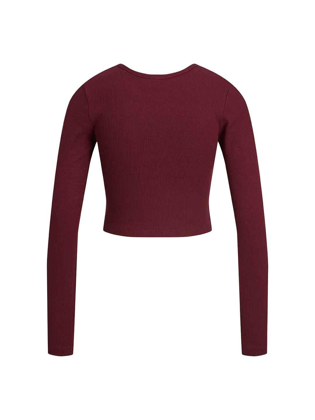 JJXX Feline t-shirt bordeaux manica lunga