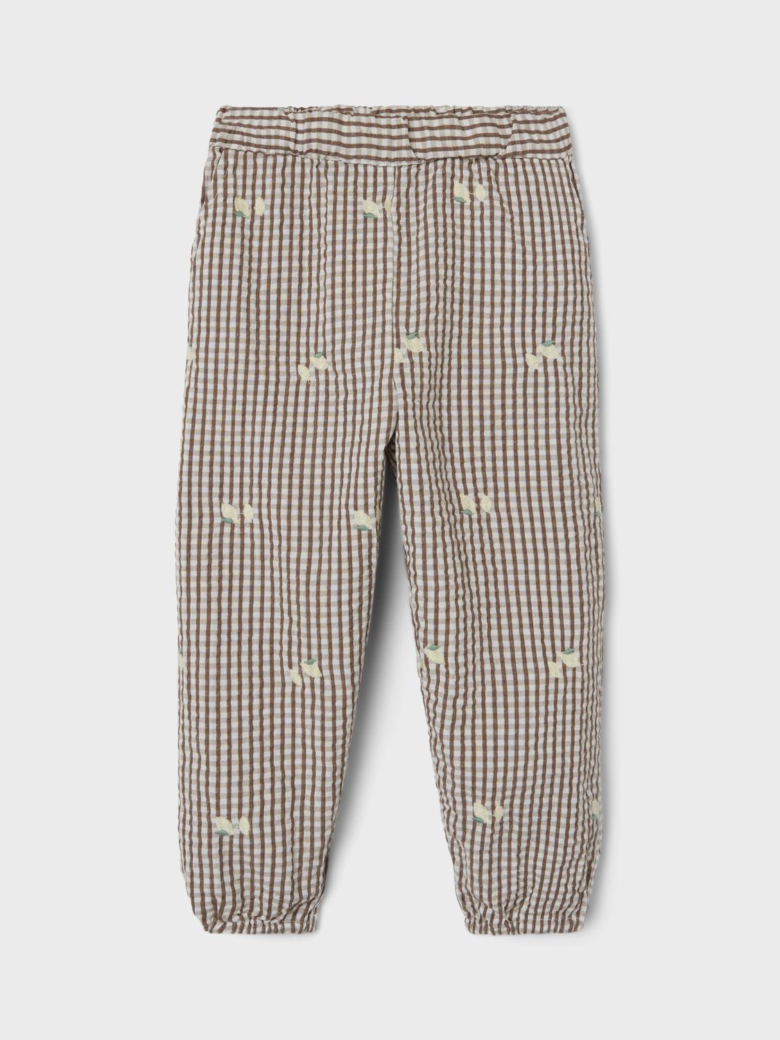Name it pantaloni kids a fantasia a quadri e ricami