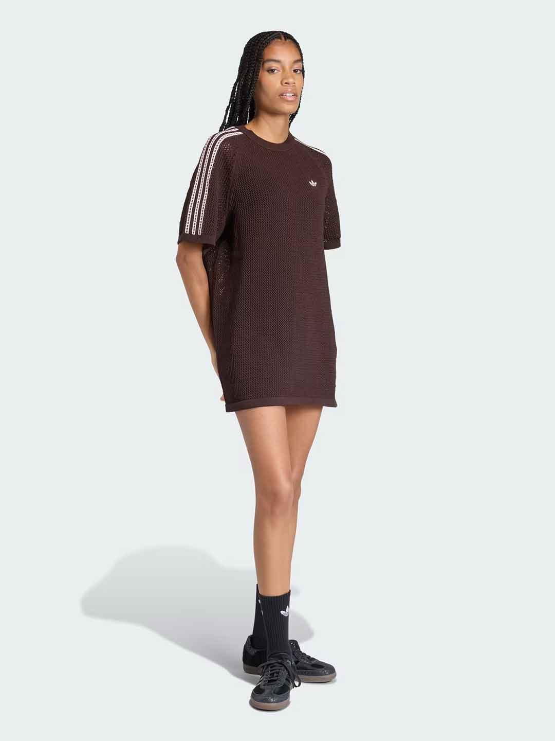 Adidas abito marrone e rosa in crochet
