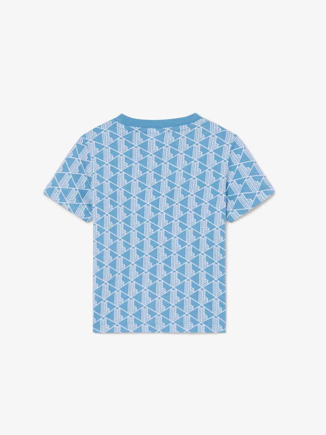 Lacoste t-shirt kids celeste multilogo