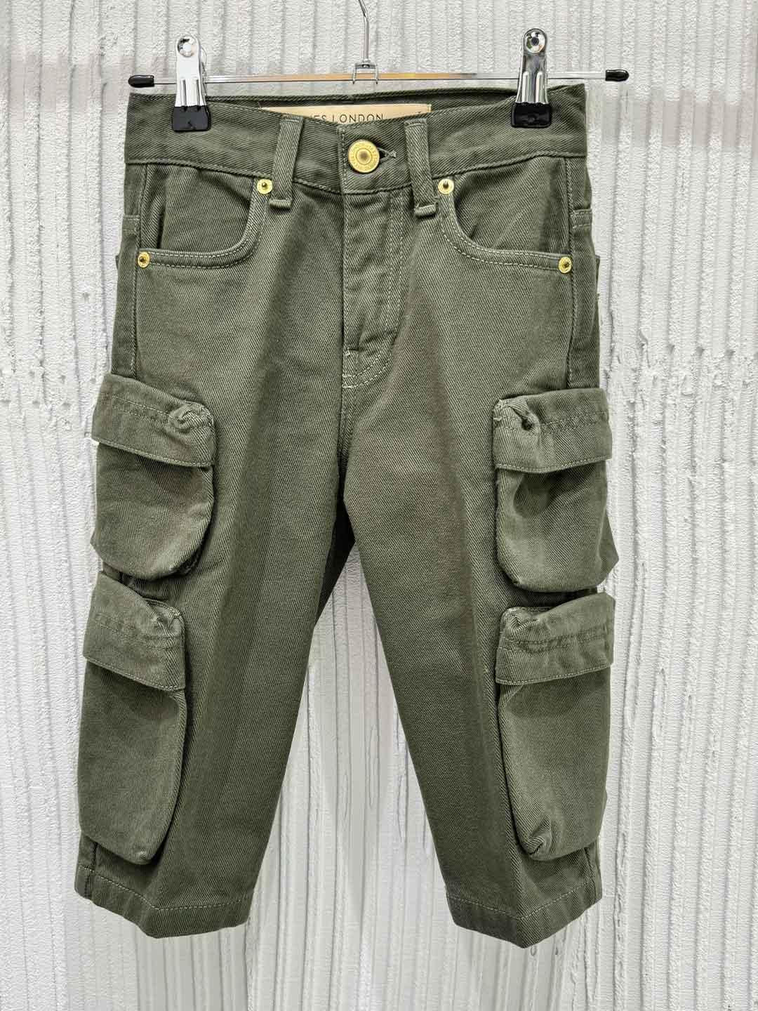 Yes London t-pantalone kids verde cargo