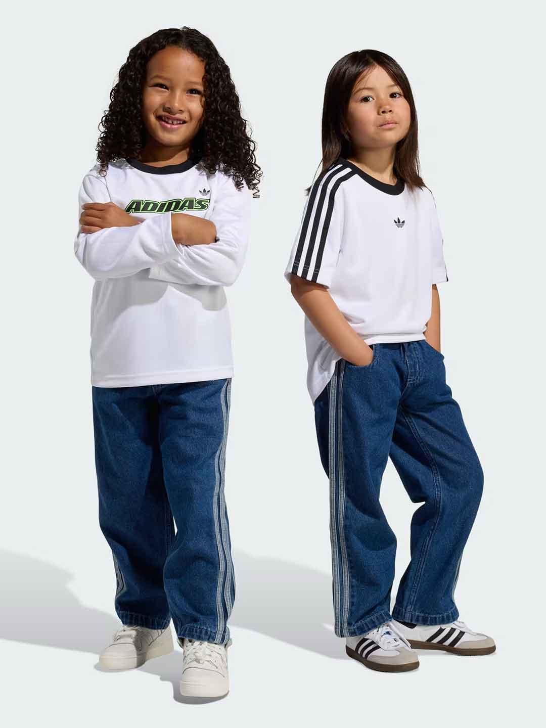 Adidas Firebird jeans kids blu