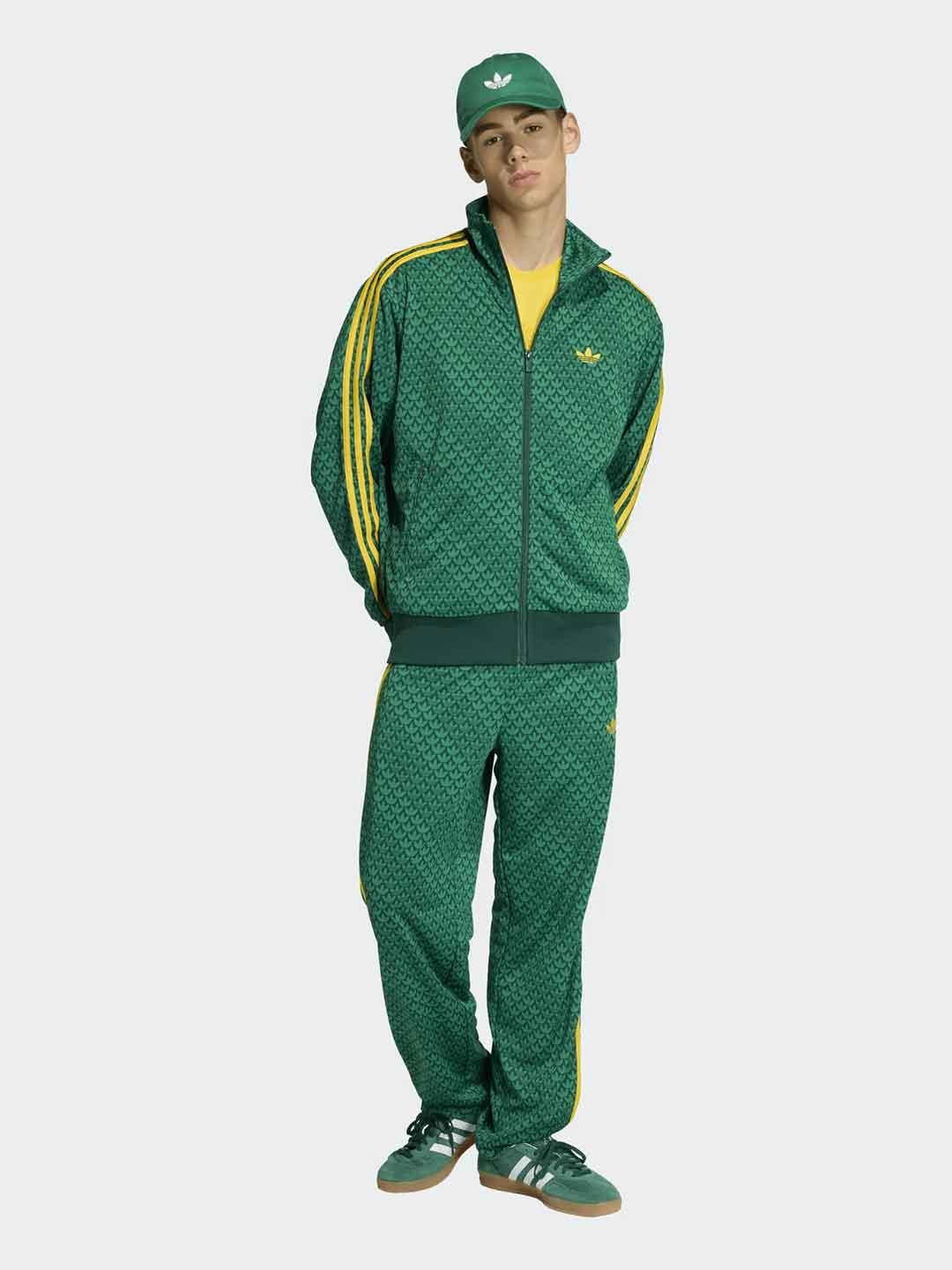 Adidas felpa verde multilogo