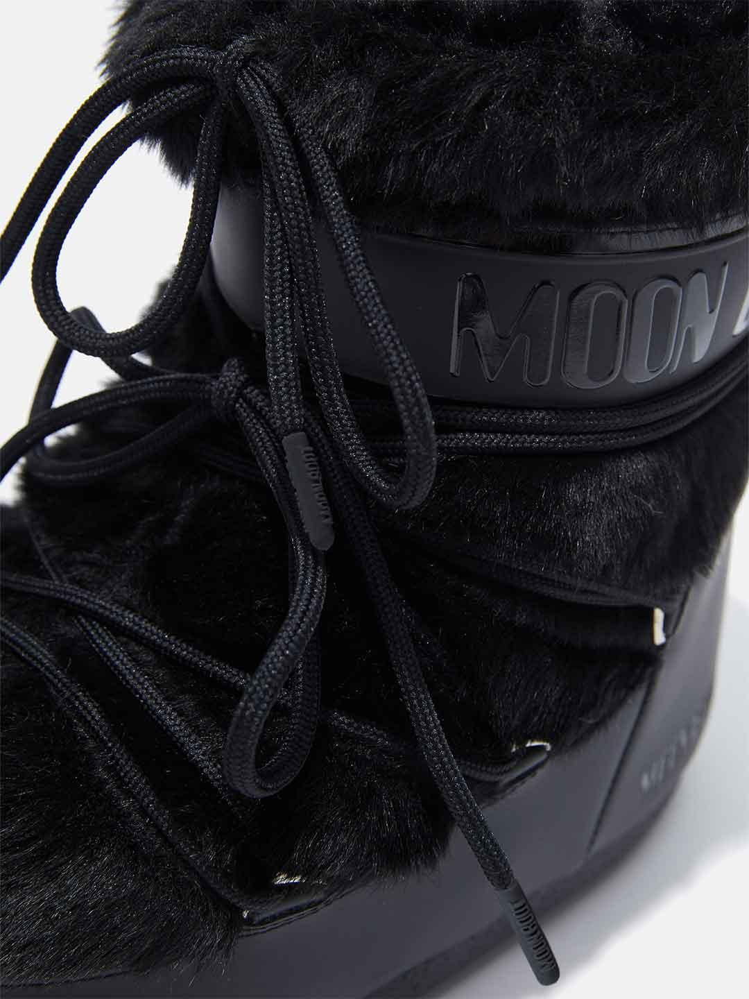 Moon Boot Icon Low stivale nero con pelliccia