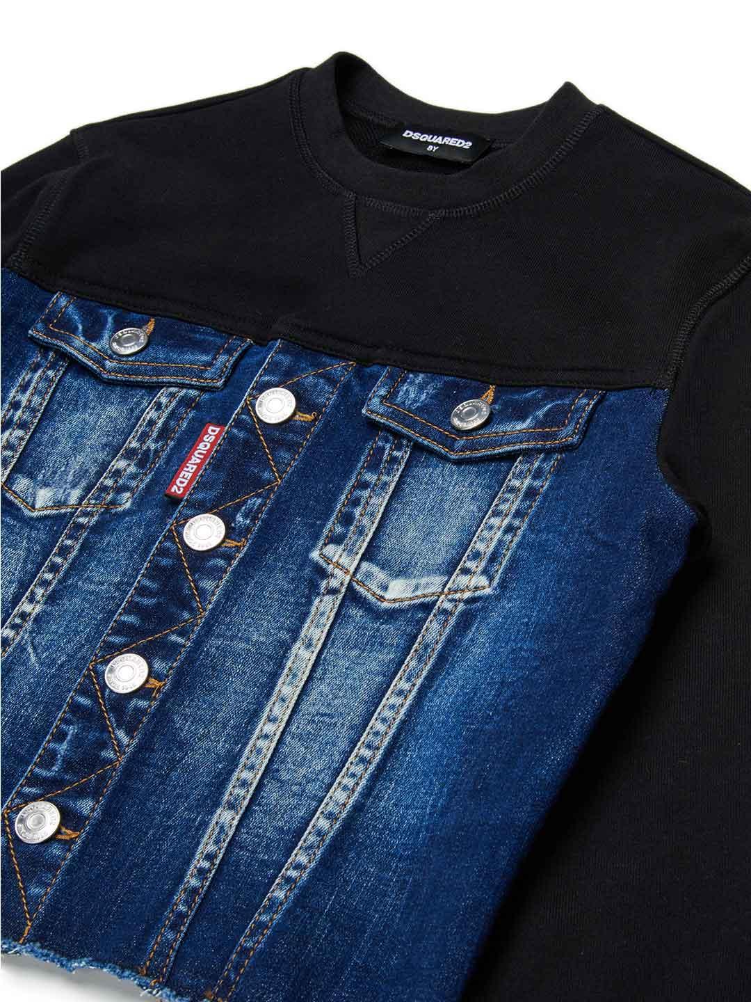 Dsquared 2 felpa kids nero e in jeans