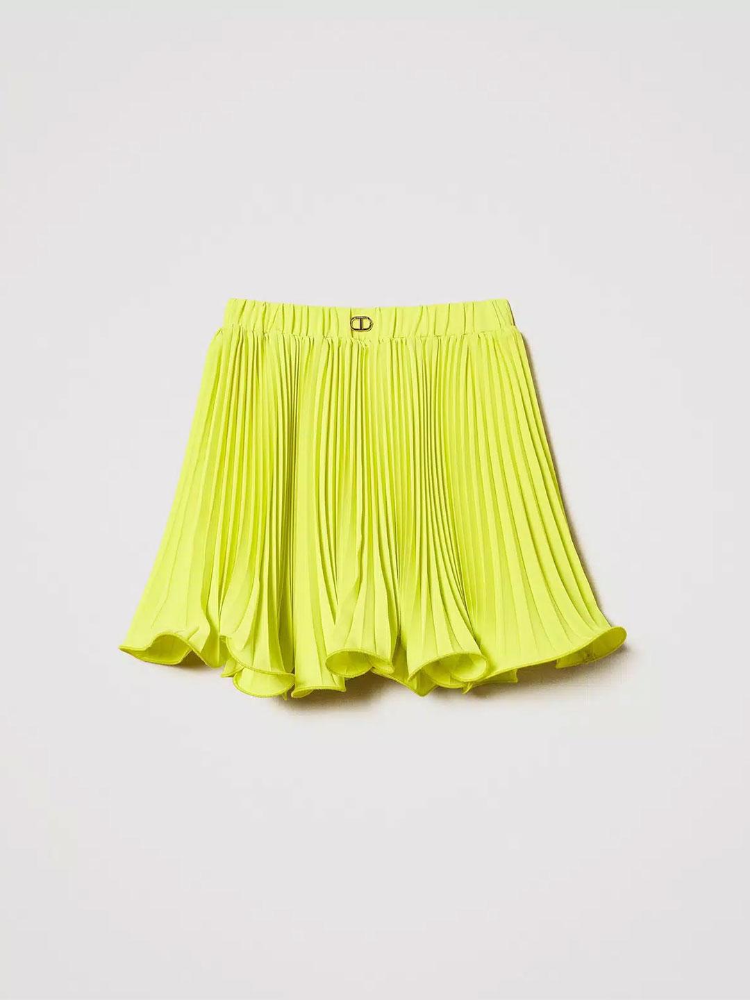 Twinset gonna kids giallo corta in plisseè