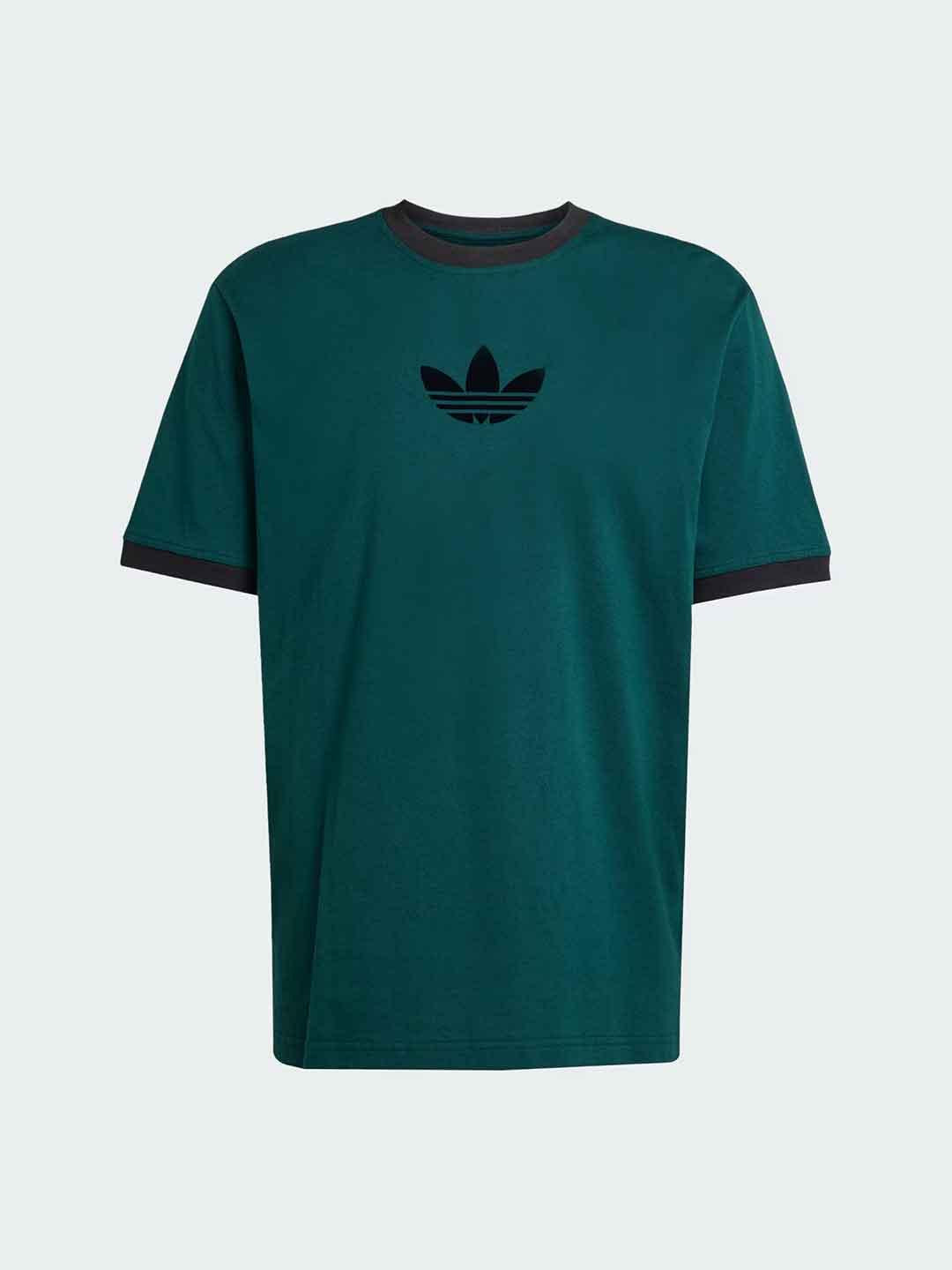 Adidas t-shirt verde con logo nero