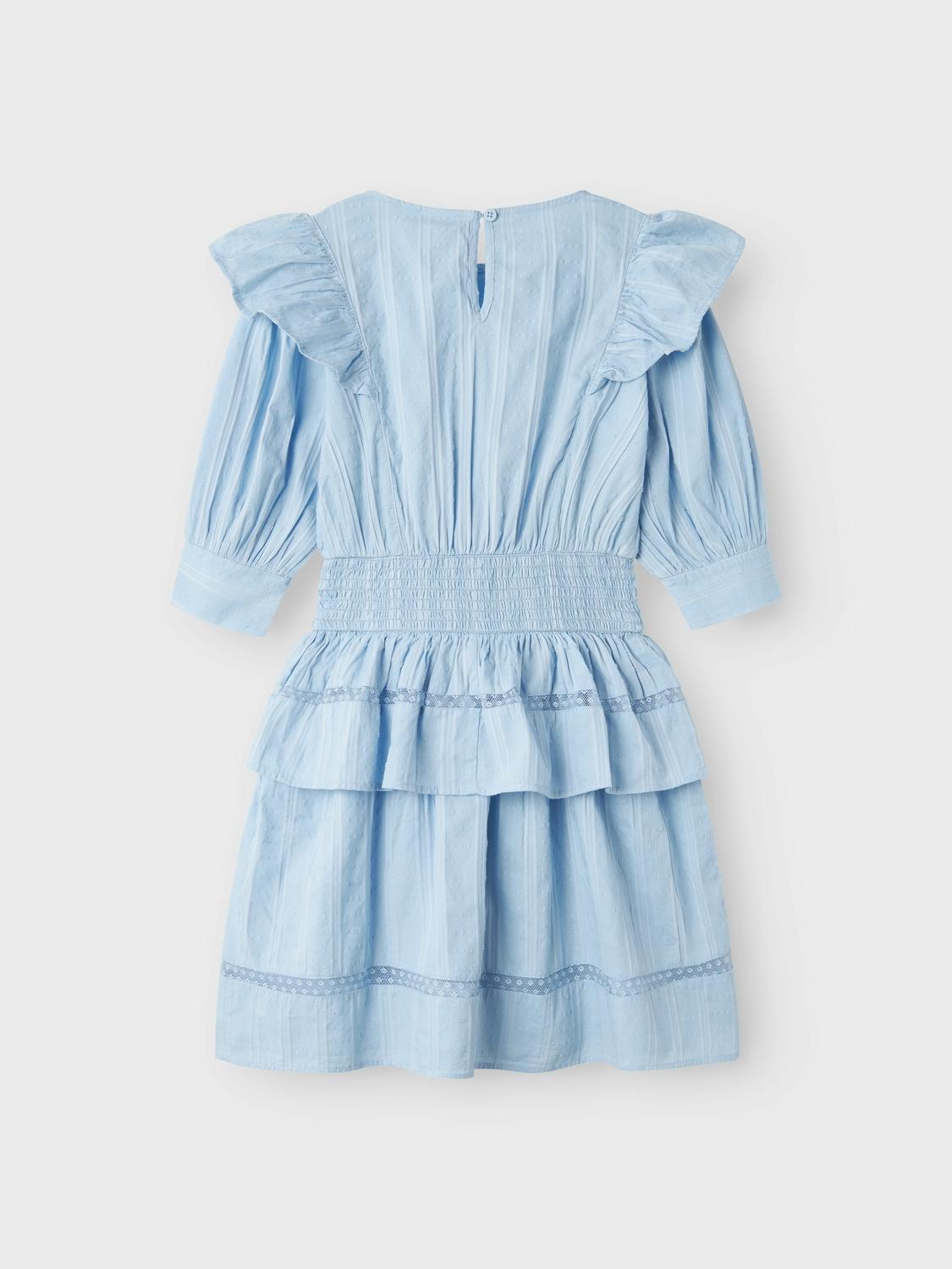 Name It abito kids celeste con volant sulle spalle