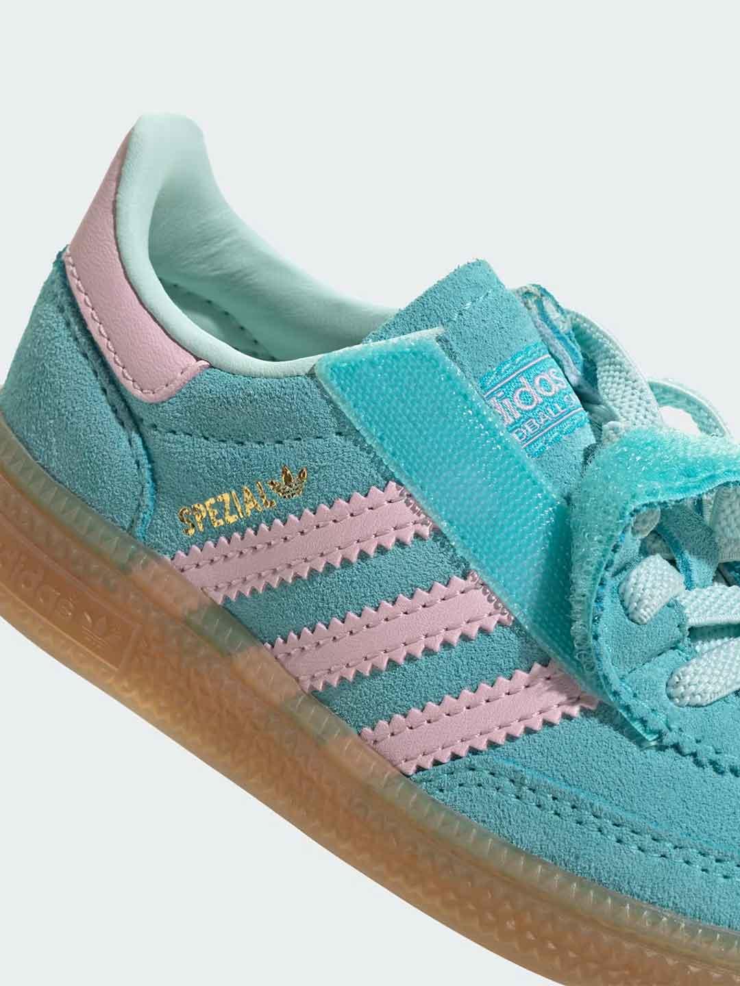 Adidas Handball Spezial CF sneakers kids celeste e rosa