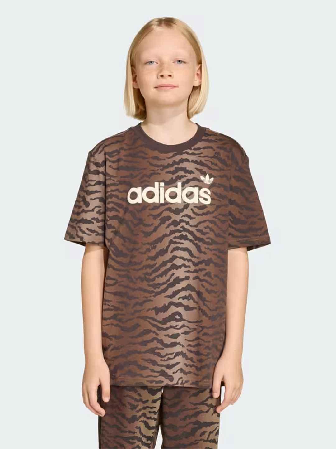 Adidas t-shirt kids marrone tigrato